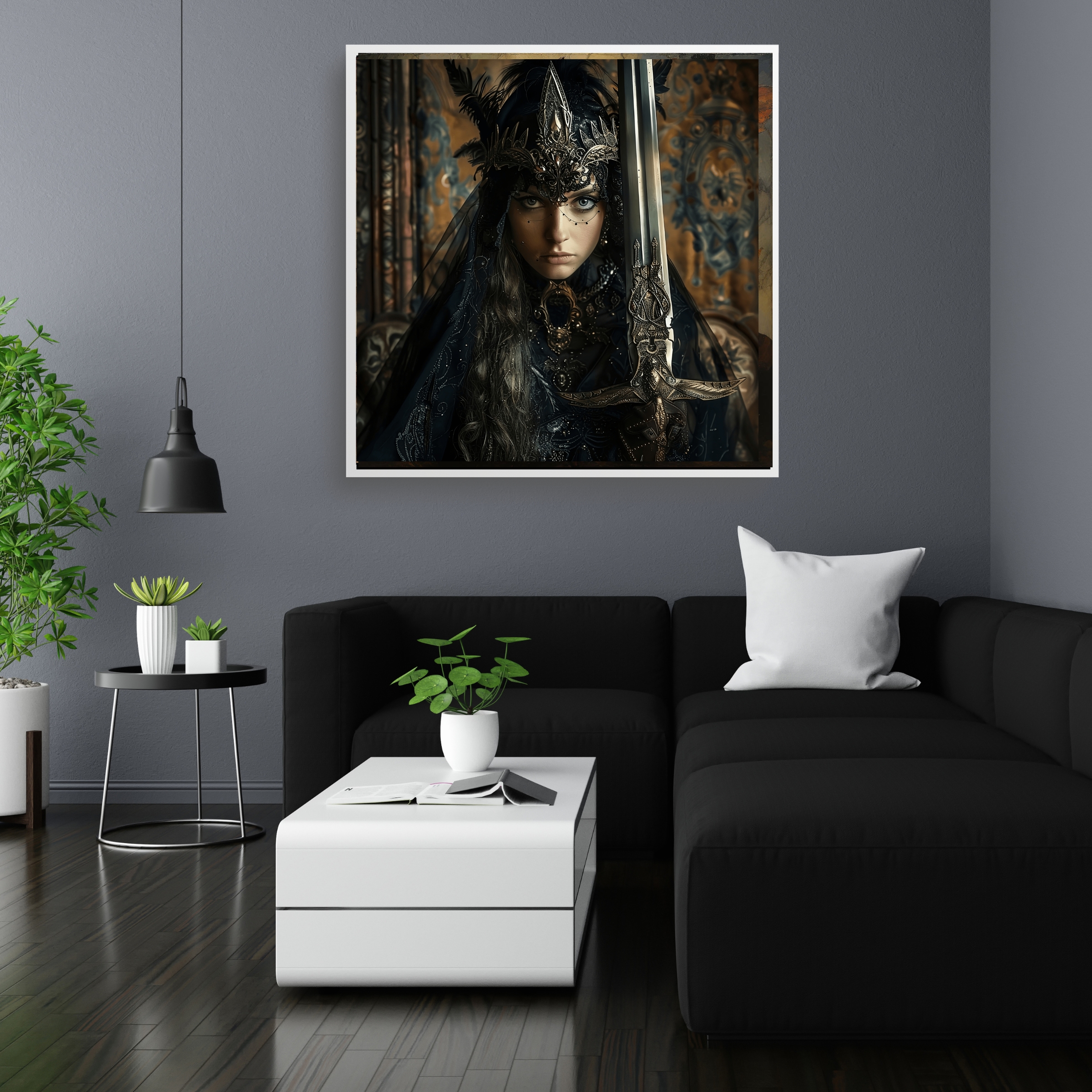 Joan of Arc Portrait Square Paper Poster