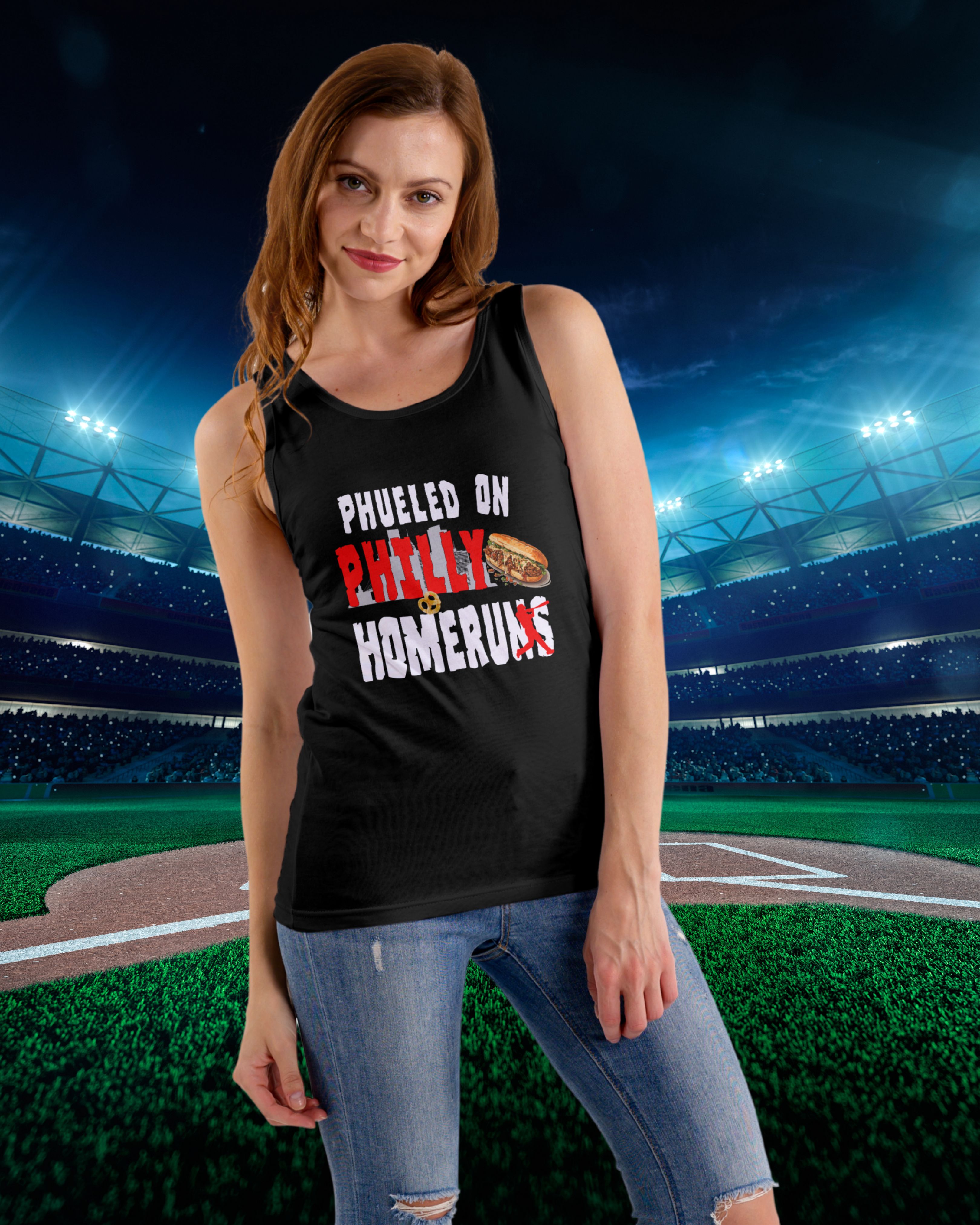 Philly Phueled on Cheesesteaks & Homeruns | Unisex Tank Top | Sporty, Casual Wear Game Days, BBQs, Gift for Fans, Summer Vibes, Sports Philly Phueled on Cheesesteaks & Homeruns | Unisex Tank Top | Sporty, Casual Wear Game Days, BBQs, Gift for Fans, Summer Vibes, Sports