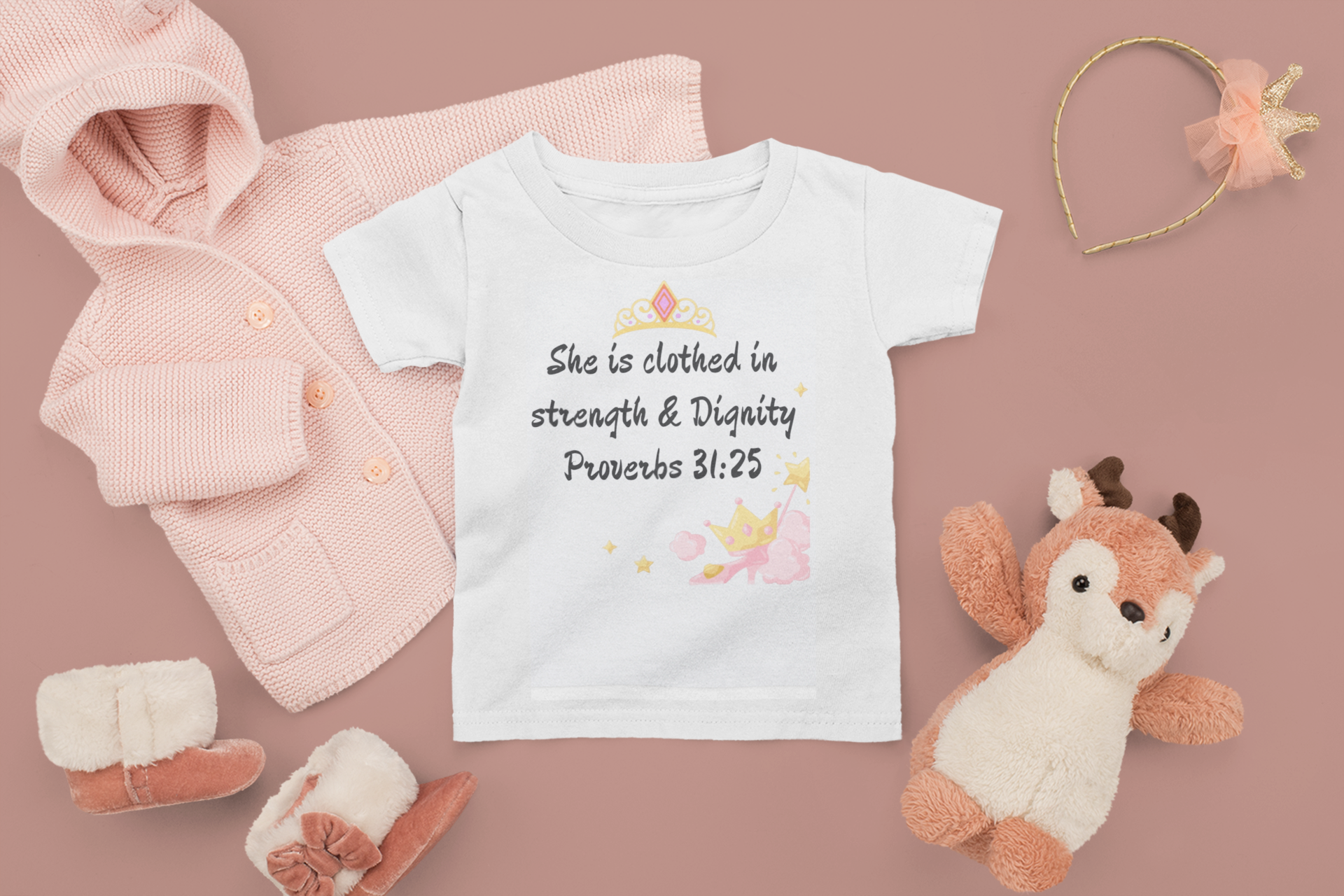 Proverbs 31:25 Toddler T-shirt product thumbnail image Proverbs 31:25 Toddler T-shirt product thumbnail image