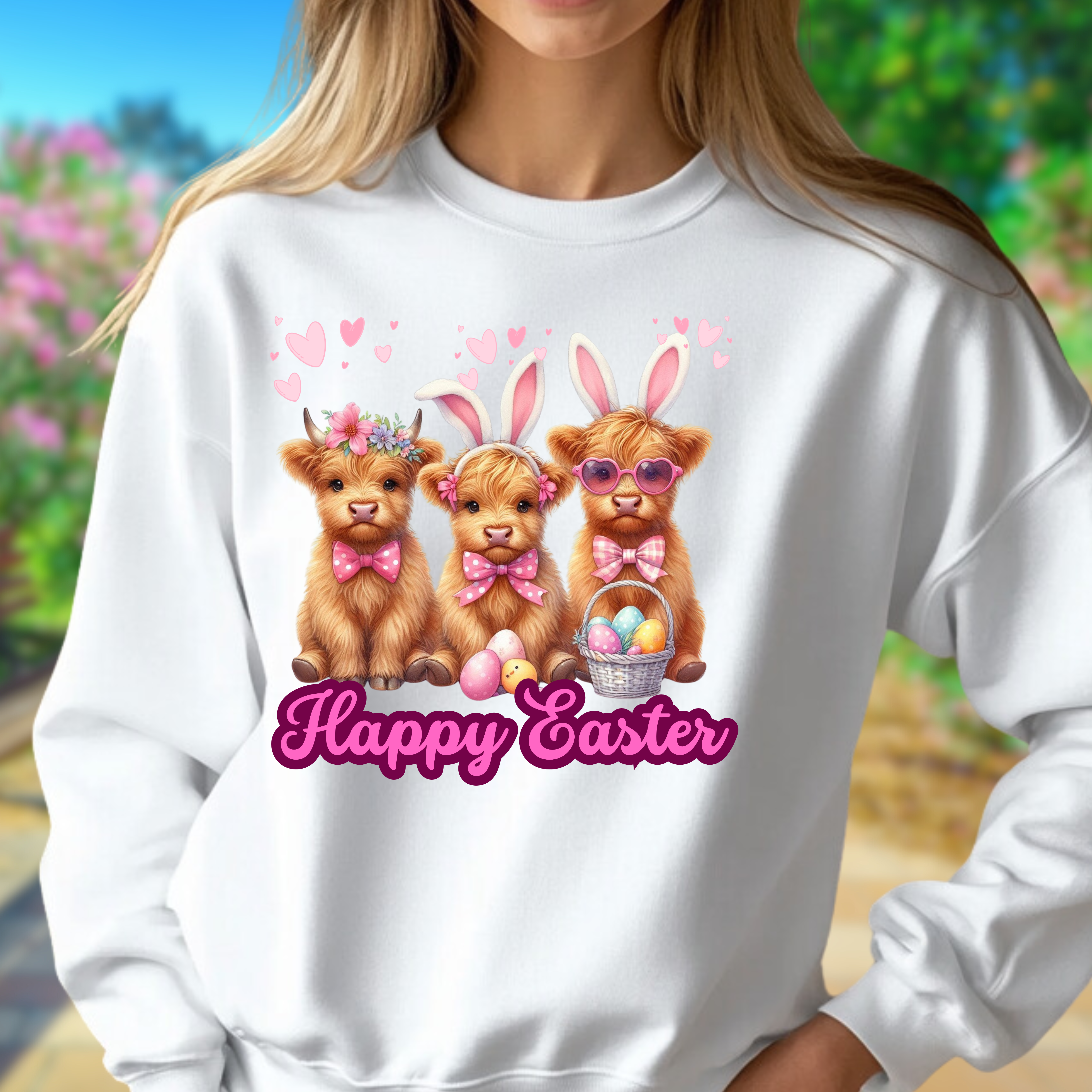 Happy Easter Fleece Crewneck Sweatshirt for Pet Lovers