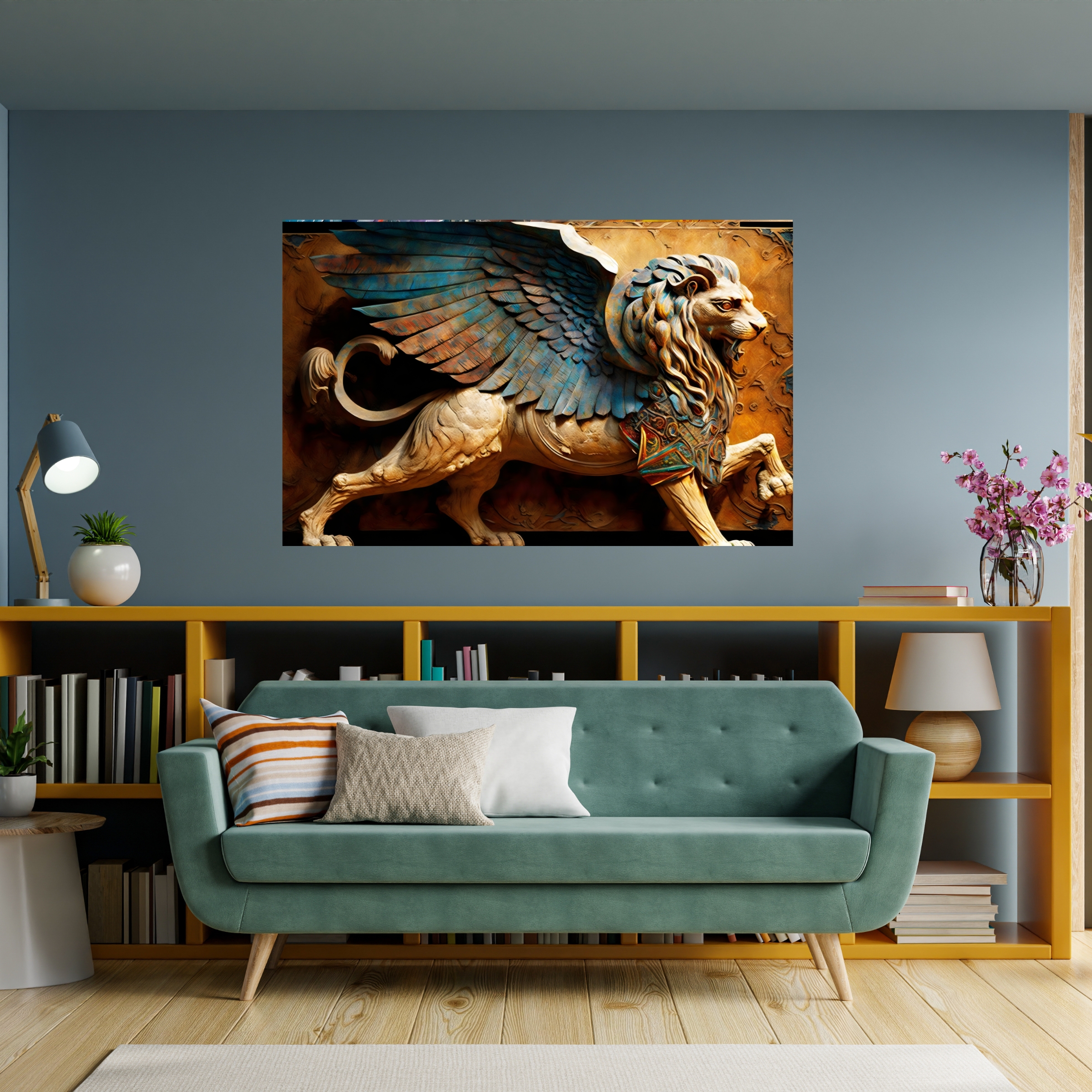 Lamassu Persian Winged Lion God Horizontal Poster product thumbnail image Lamassu Persian Winged Lion God Horizontal Poster product thumbnail image