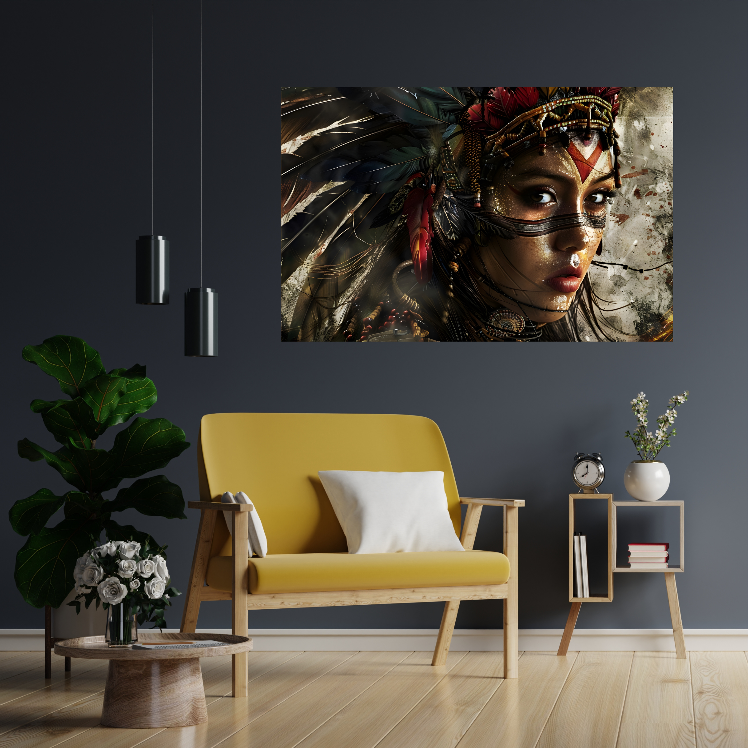 Aztec Mexican Princess Portrait Horizontal Poster Aztec Mexican Princess Portrait Horizontal Poster
