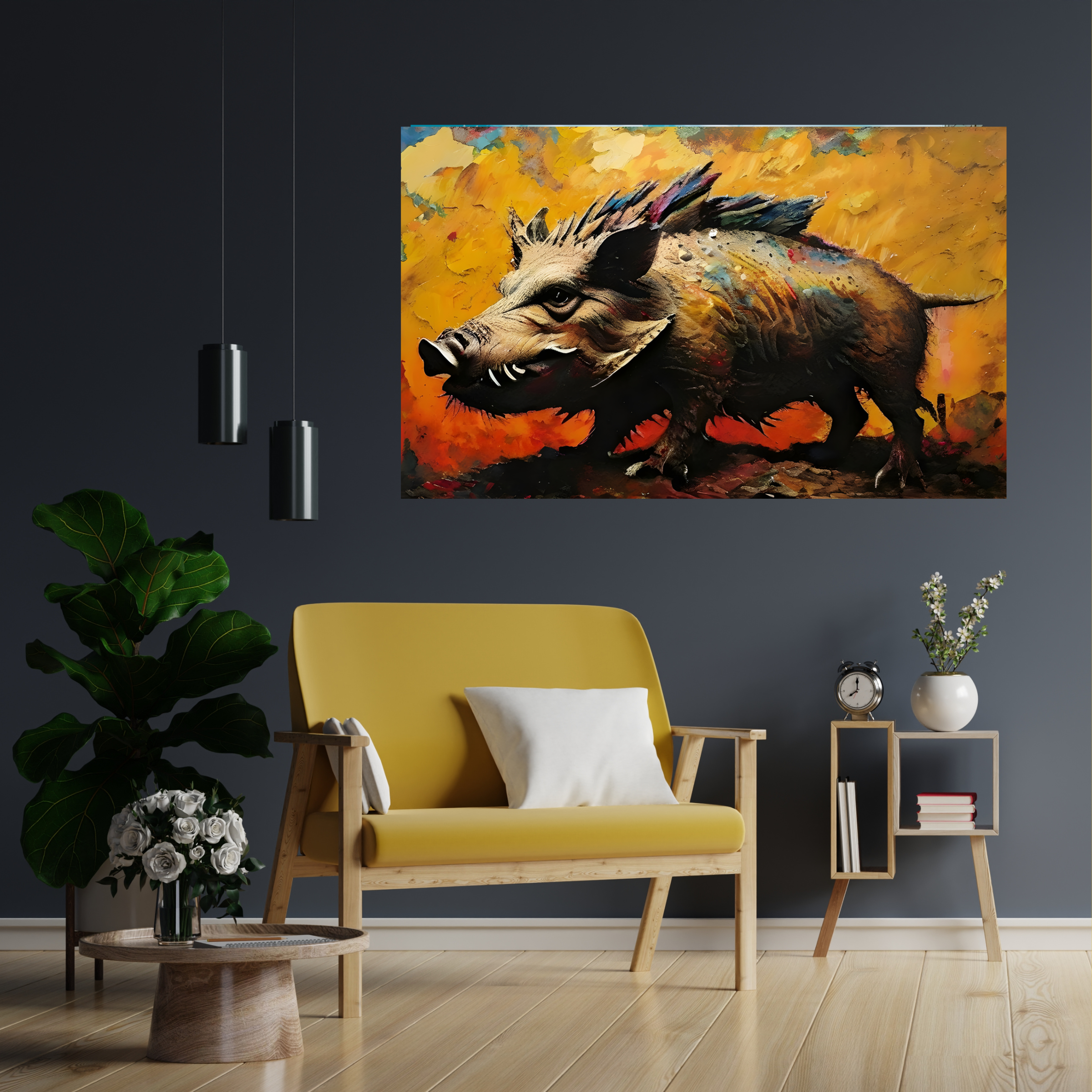 Razorback Abstract Oil Painting Horizontal Poster Razorback Abstract Oil Painting Horizontal Poster