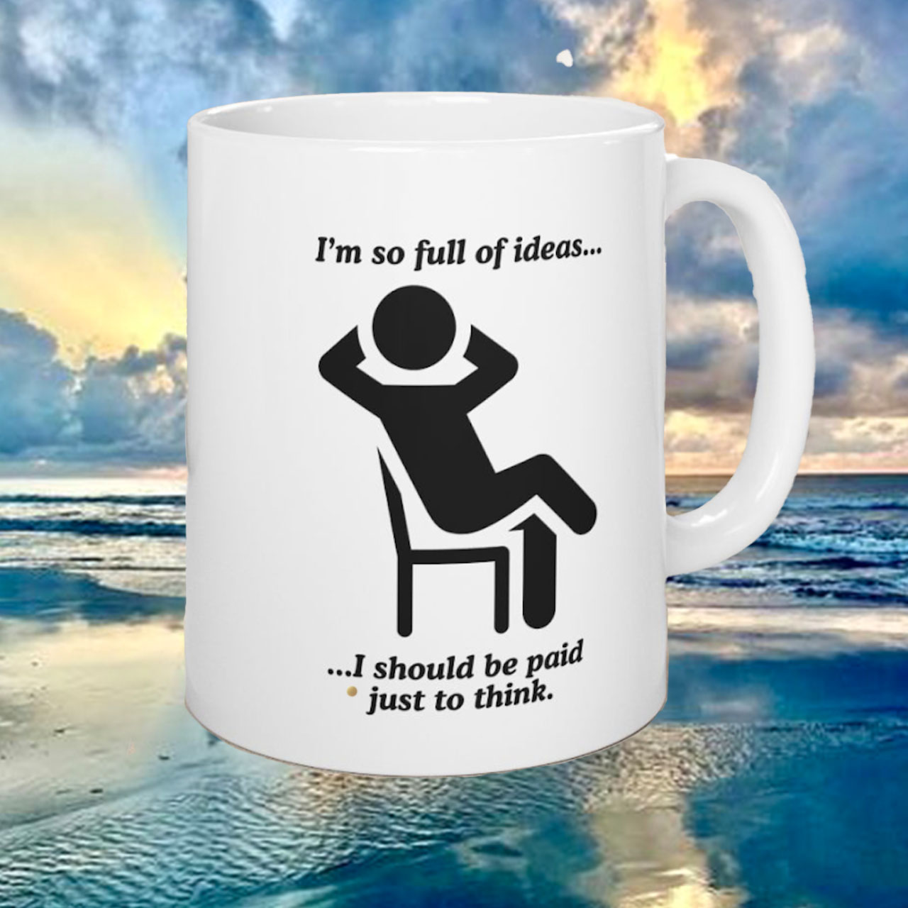 PAID THINKER White Ceramic Mug 11 oz product thumbnail image PAID THINKER White Ceramic Mug 11 oz product thumbnail image