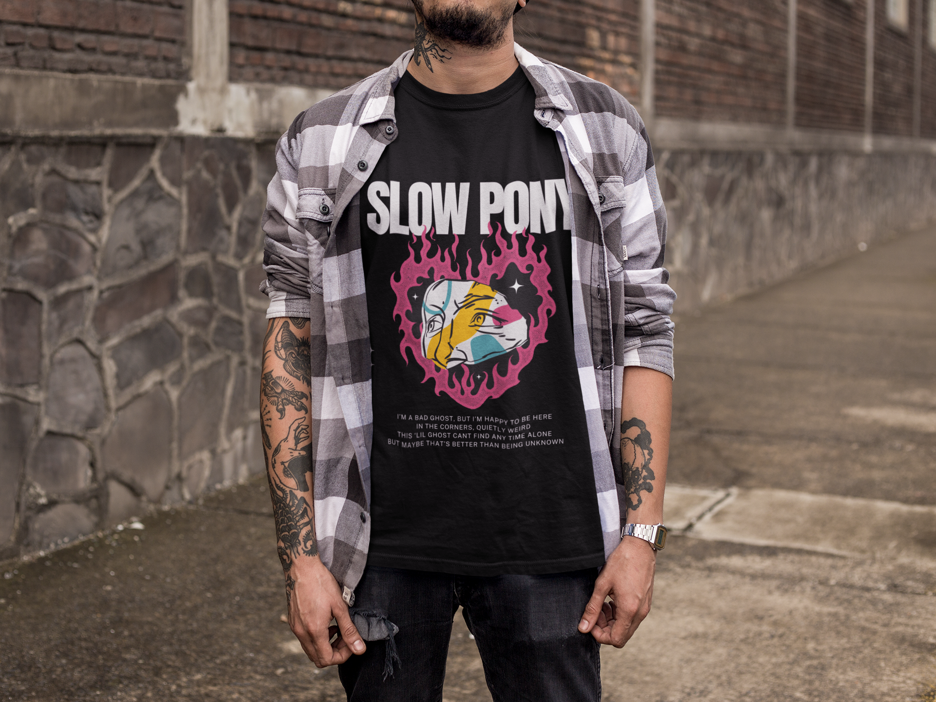 Slow Pony - Flames Unisex Garment-Dyed T-shirt Slow Pony - Flames Unisex Garment-Dyed T-shirt