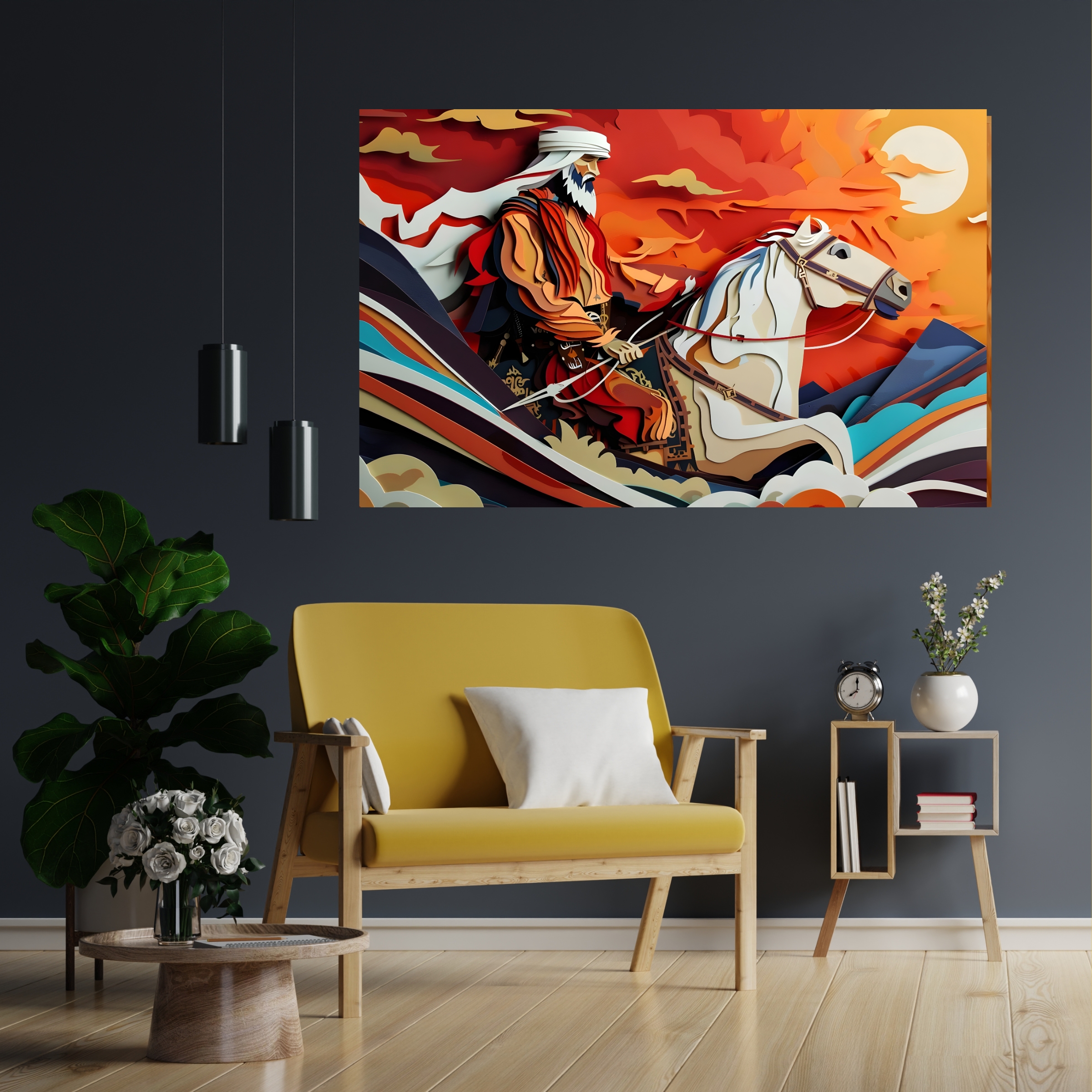 Arabian Rider in Desert Horizontal Poster product thumbnail image Arabian Rider in Desert Horizontal Poster product thumbnail image