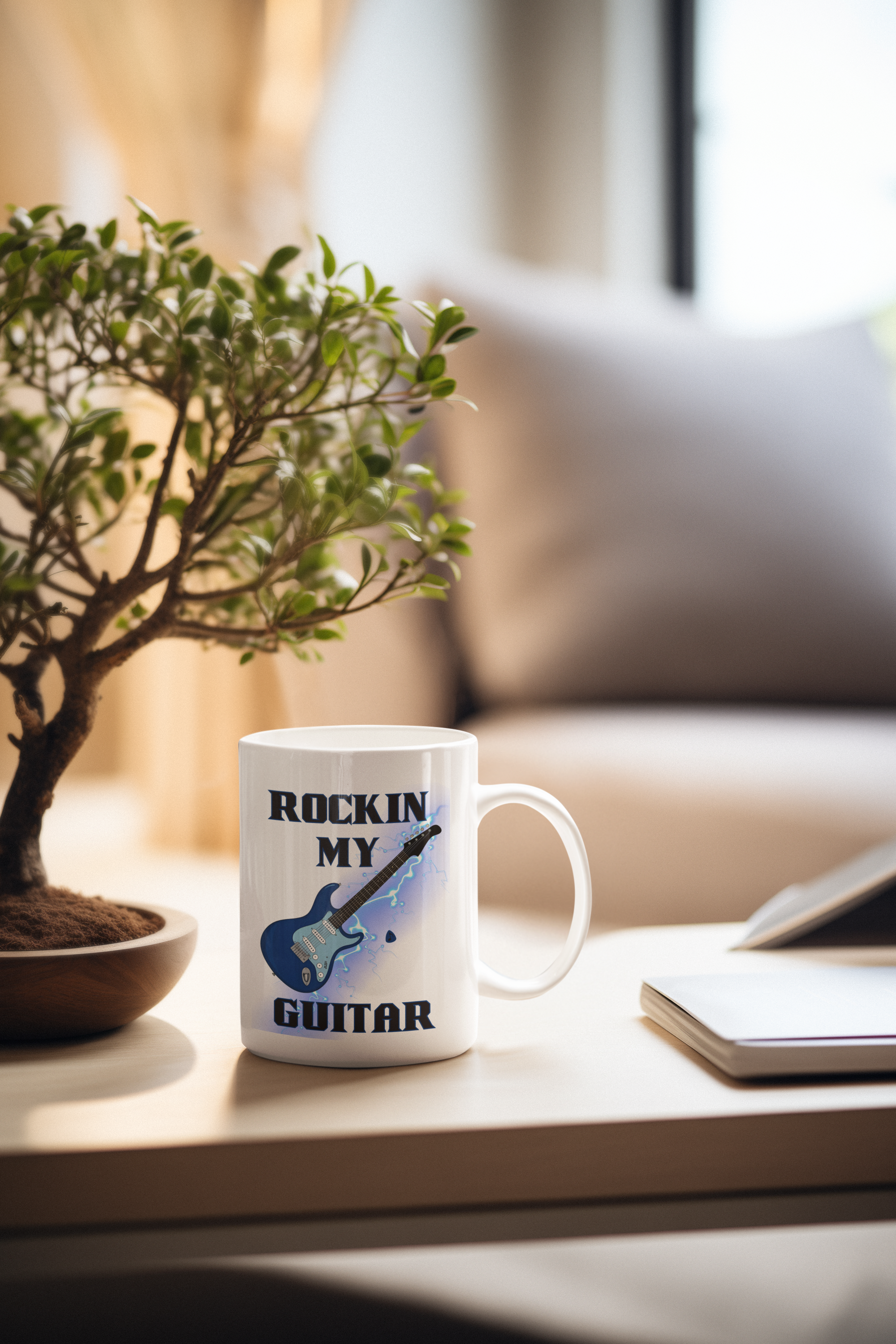 Rockin' Guitar Ceramic Mug - 11oz &amp; 15oz Coffee Cup for Music Lovers product thumbnail image