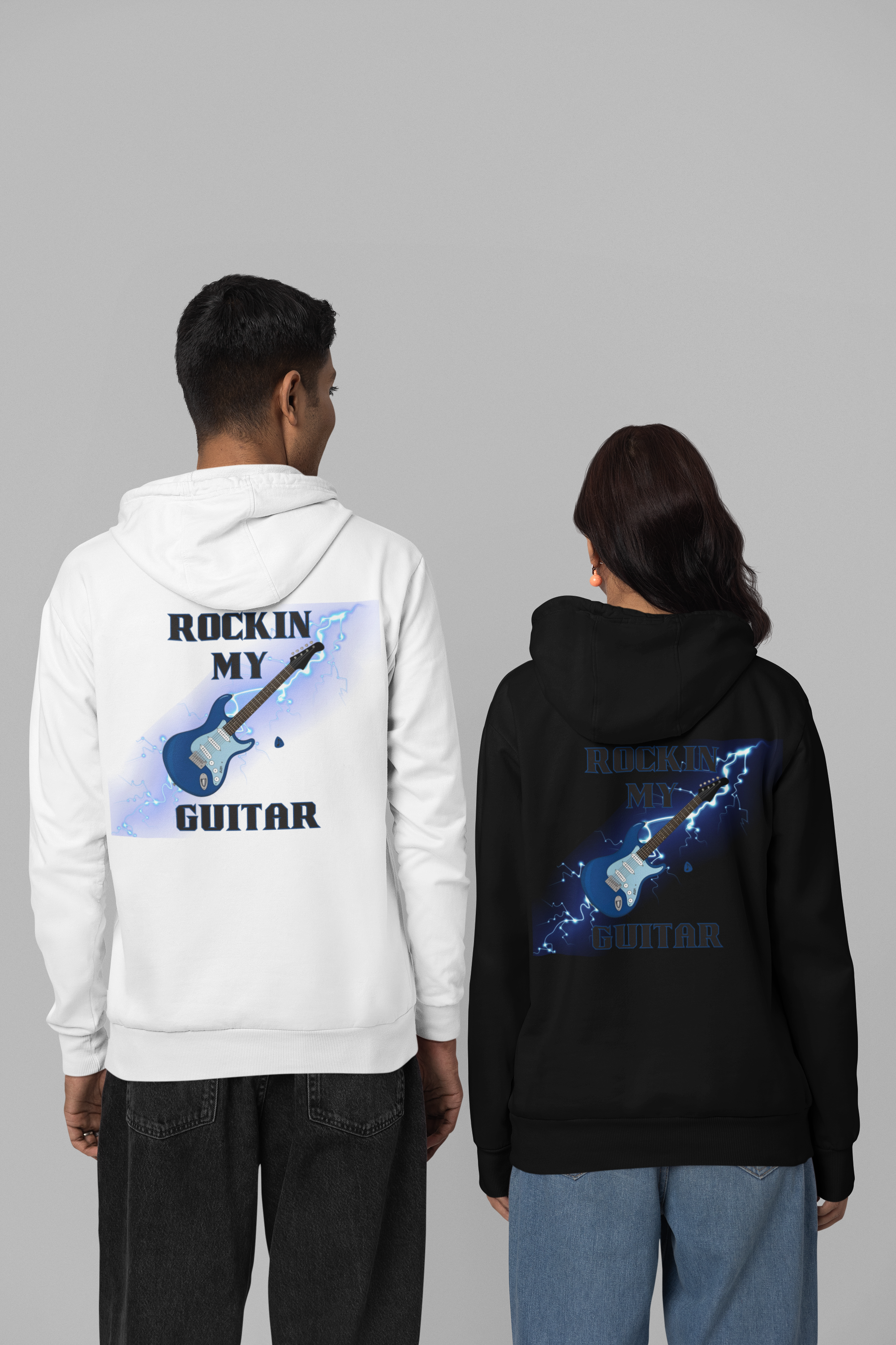 Rockin' My Guitar Hoodie - Unisex Heavy Blend™ Sweatshirt for Music Lovers