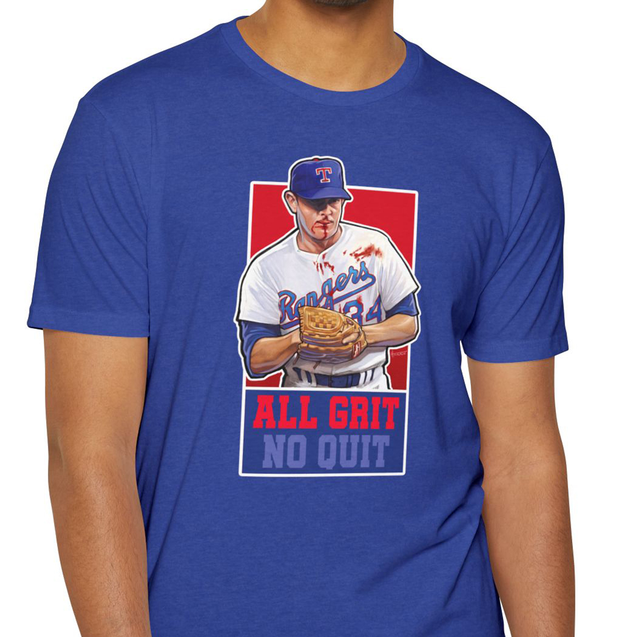 Nolan Ryan Texas Rangers Bloody Lip Unisex CVC Jersey T-shirt product thumbnail image Nolan Ryan Texas Rangers Bloody Lip Unisex CVC Jersey T-shirt product thumbnail image
