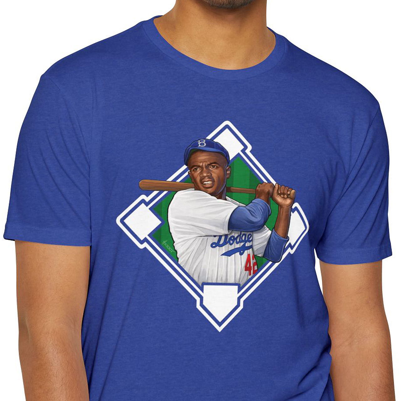 Jackie Robinson Dodgers Unisex CVC Jersey T-shirt Jackie Robinson Dodgers Unisex CVC Jersey T-shirt