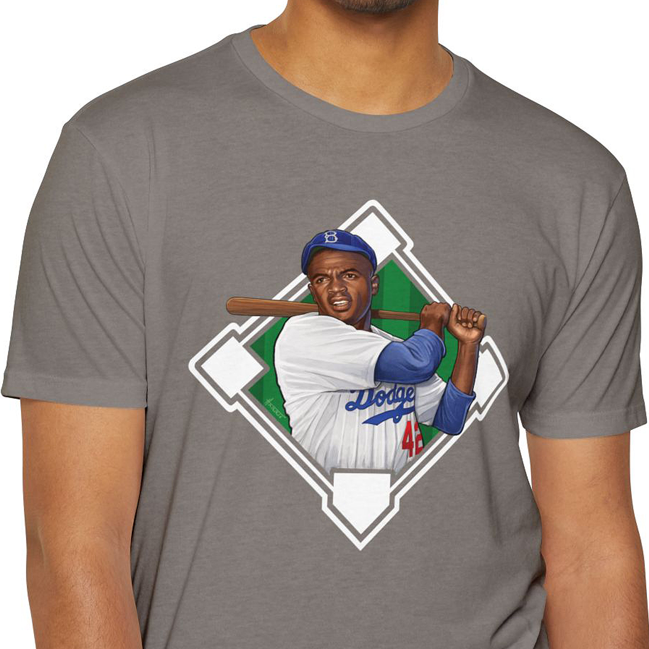 Jackie Robinson Dodgers Unisex CVC Jersey T-shirt product thumbnail image Jackie Robinson Dodgers Unisex CVC Jersey T-shirt product thumbnail image