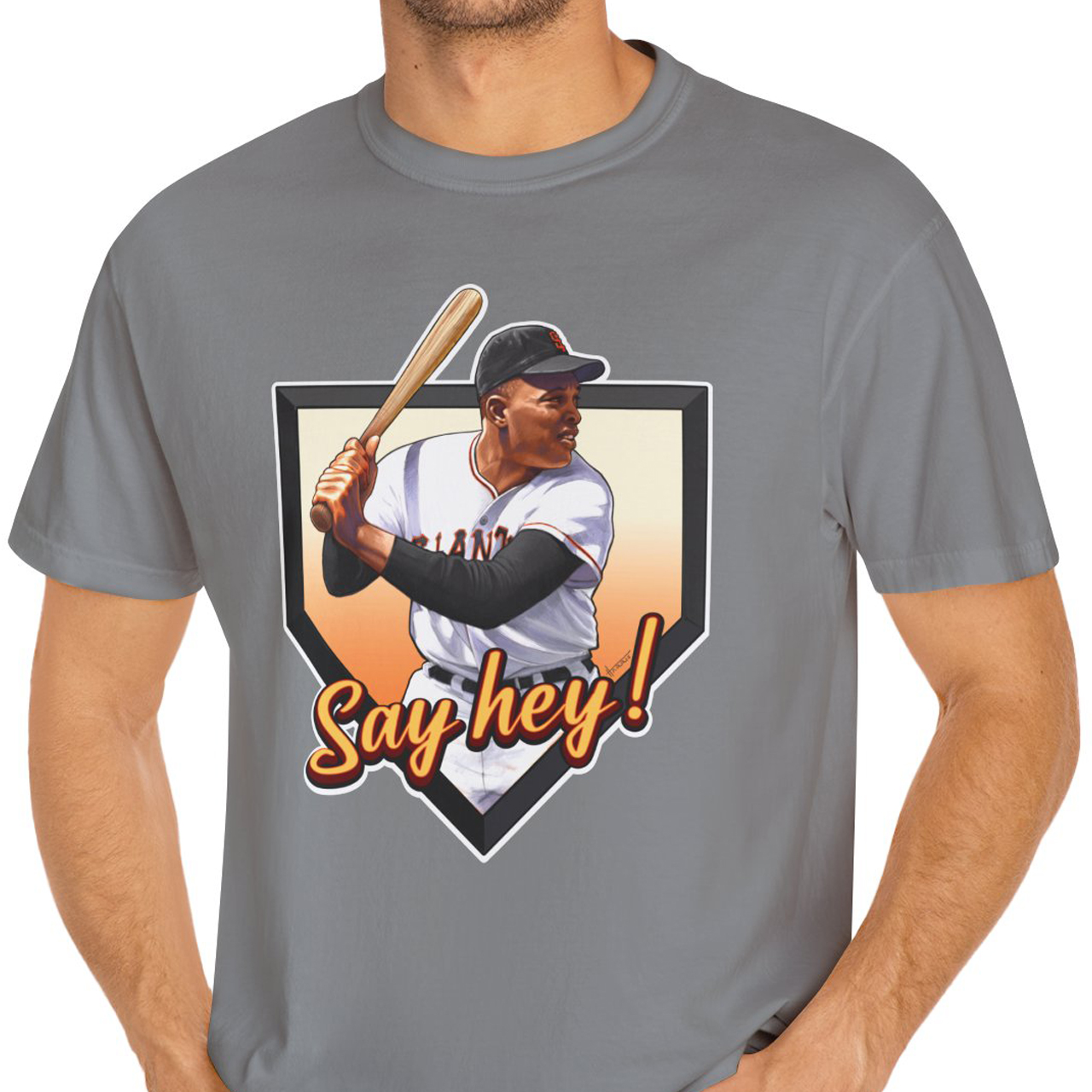 San Francisco Giants Willie Mays Say Hey! Unisex Garment-Dyed T-shirt product thumbnail image San Francisco Giants Willie Mays Say Hey! Unisex Garment-Dyed T-shirt product thumbnail image