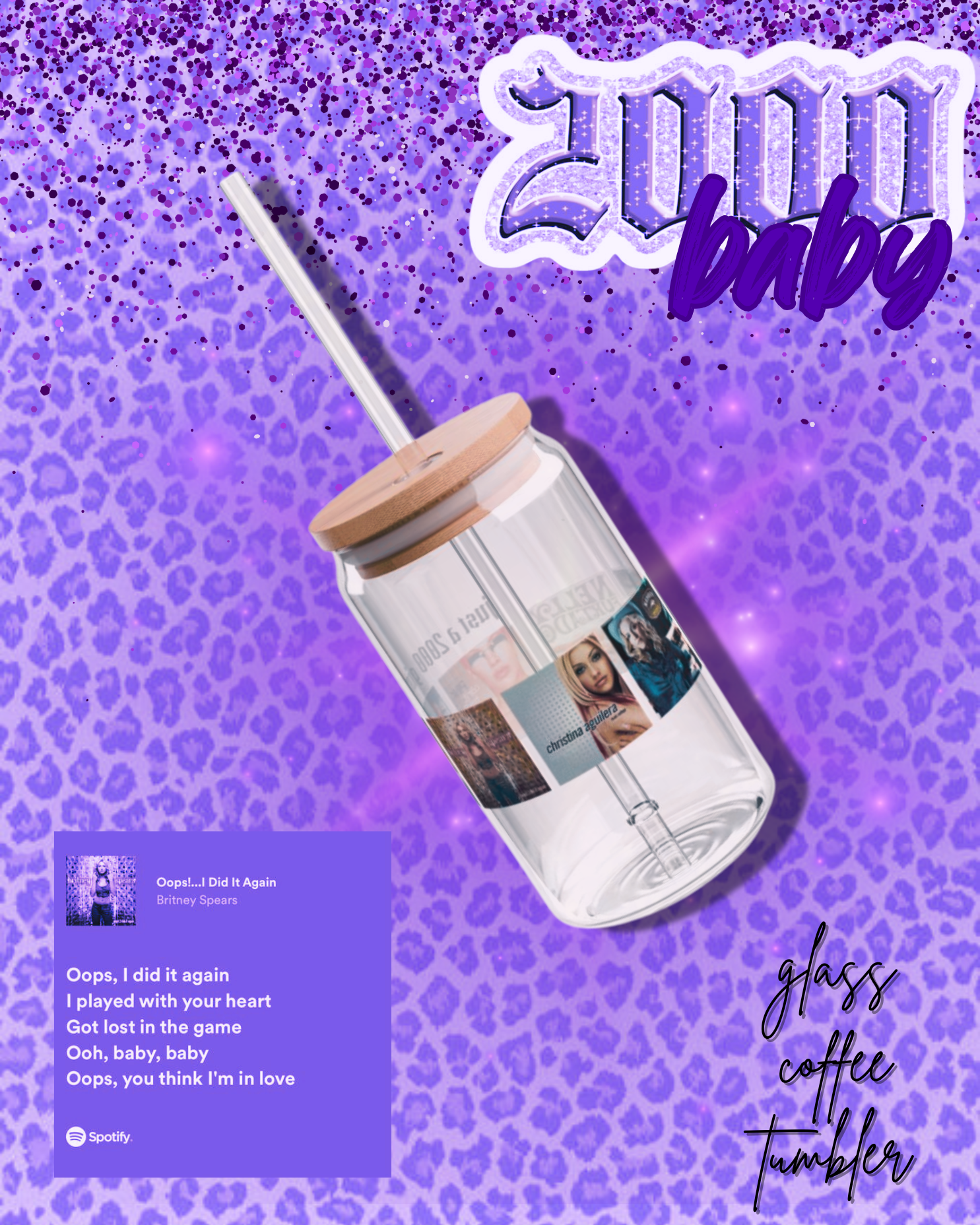 just a 2000 girl glass coffee tumbler just a 2000 girl glass coffee tumbler