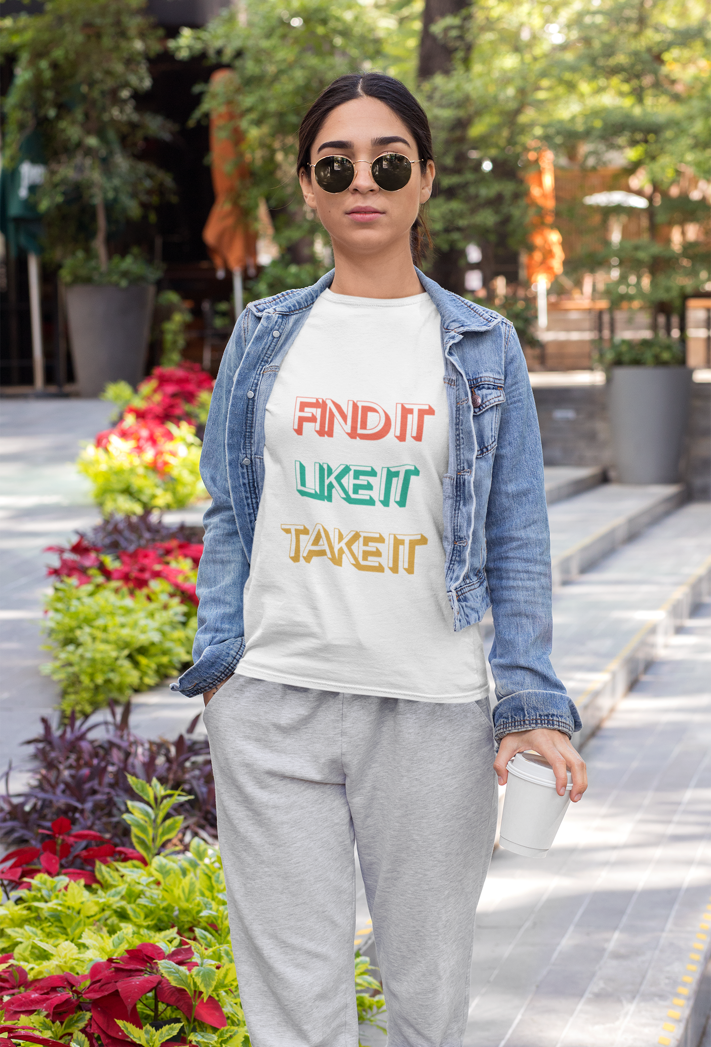 Motivational Unisex T-Shirt - 'Find It, Like It, Take It' product thumbnail image Motivational Unisex T-Shirt - 'Find It, Like It, Take It' product thumbnail image