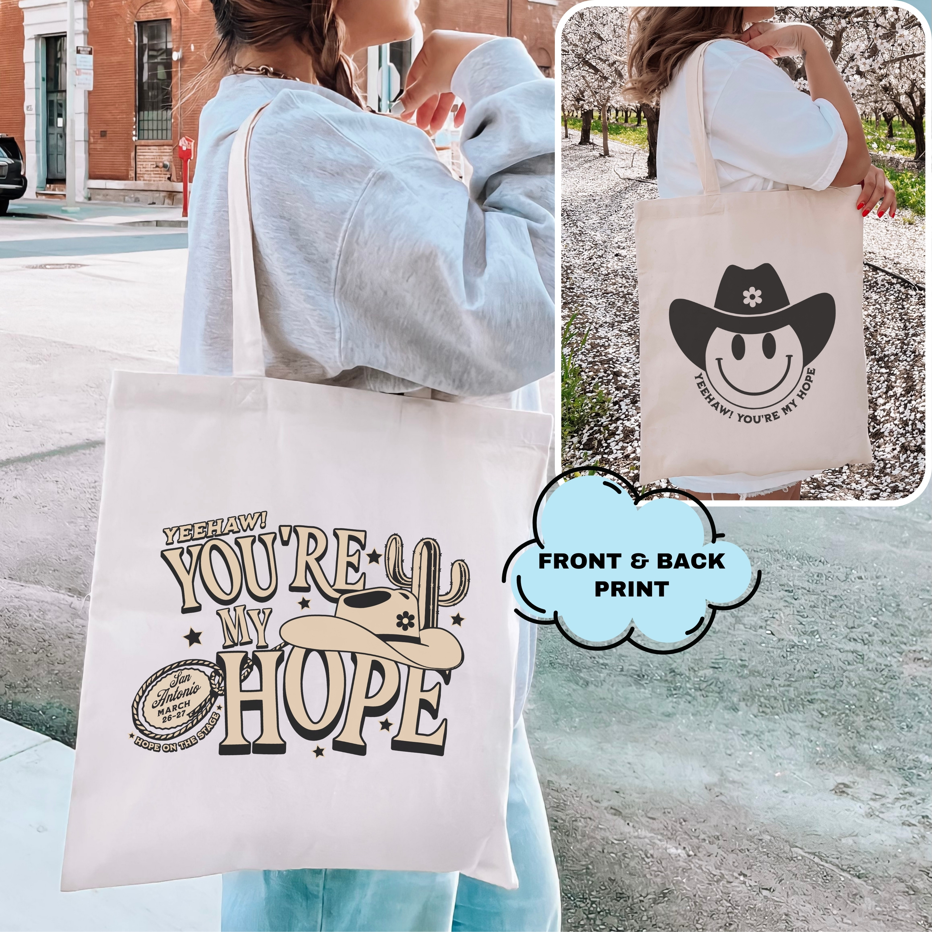 Hobi Cowboy San Antonio Cotton Canvas Tote Bag, Printed on FRONT and BACK, Deisgned for ARMY, by ARMY product thumbnail image Hobi Cowboy San Antonio Cotton Canvas Tote Bag, Printed on FRONT and BACK, Deisgned for ARMY, by ARMY product thumbnail image