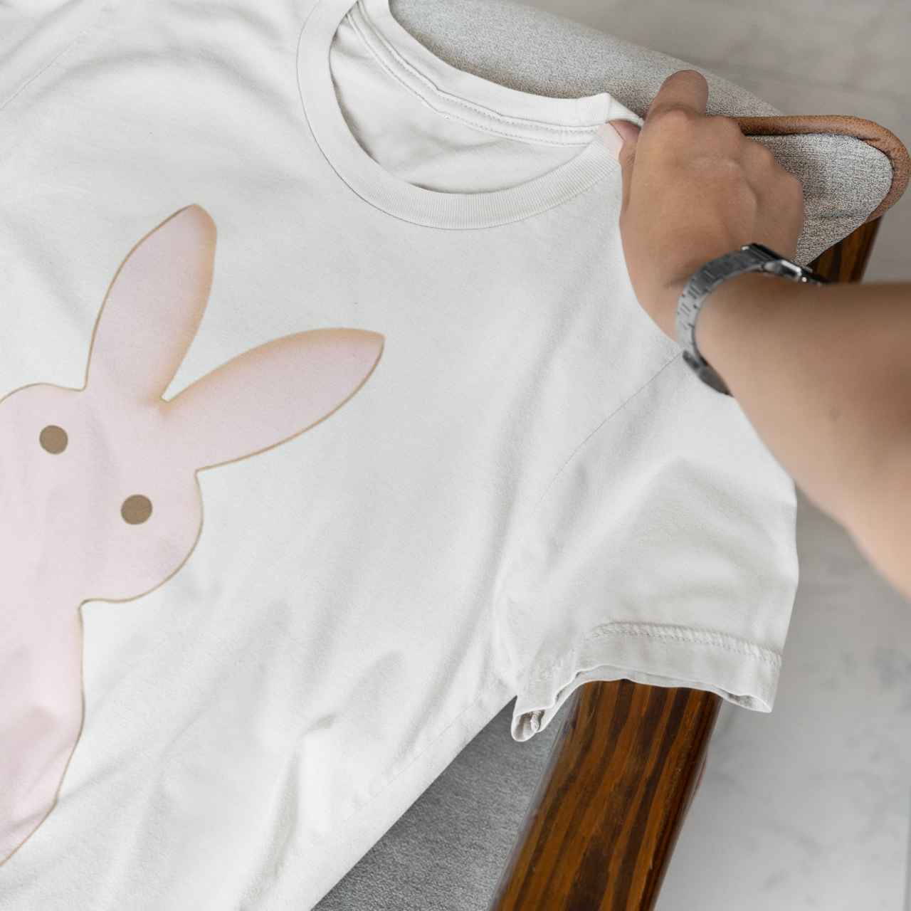 Cute Bunny T-Shirt, Easter Gift, Spring Fashion, Unisex Tee, Animal Lovers, Casual Wear, Gift for Her/Him product thumbnail image