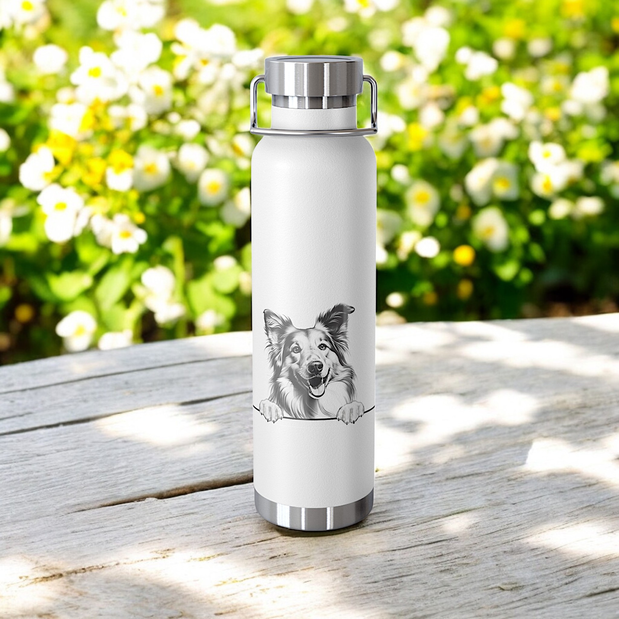 Rough Collie Copper Water Bottle - 22oz Vacuum Insulated Flask with Adorable Pup Design product thumbnail image Rough Collie Copper Water Bottle - 22oz Vacuum Insulated Flask with Adorable Pup Design product thumbnail image