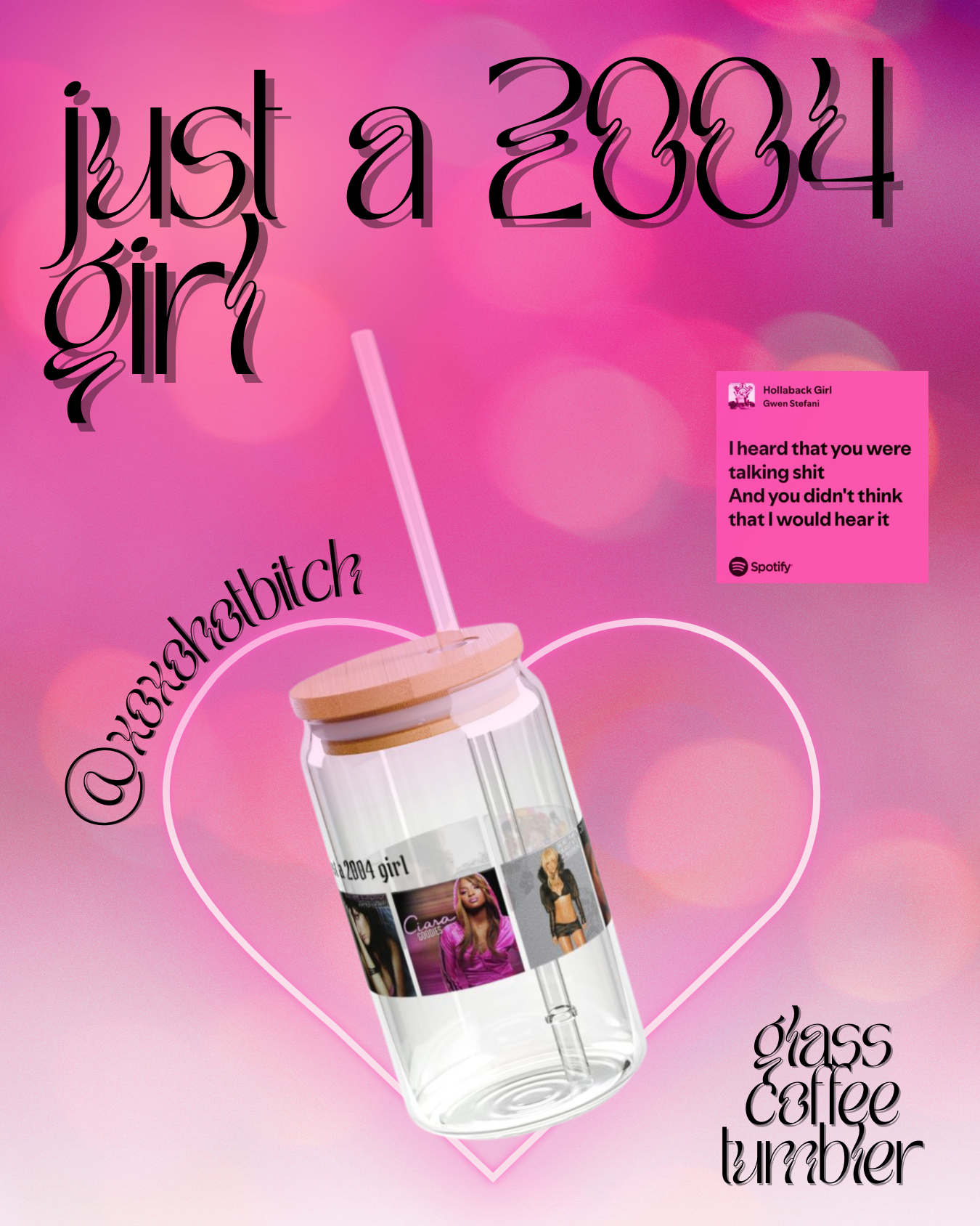 just a 2004 girl glass coffee tumbler just a 2004 girl glass coffee tumbler