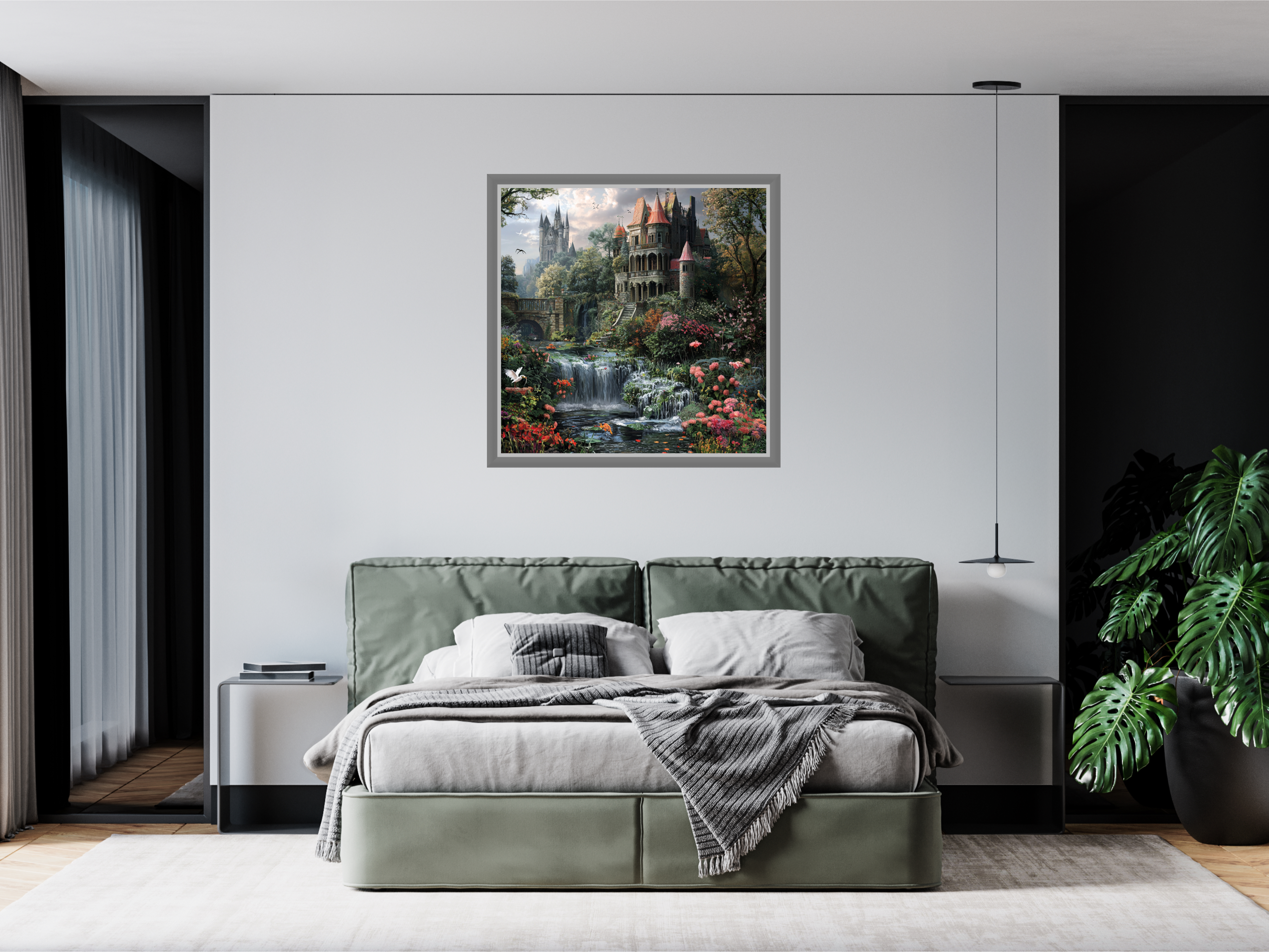 Fantasy Castle Canvas Art - Enchanting Landscape Decor Fantasy Castle Canvas Art - Enchanting Landscape Decor