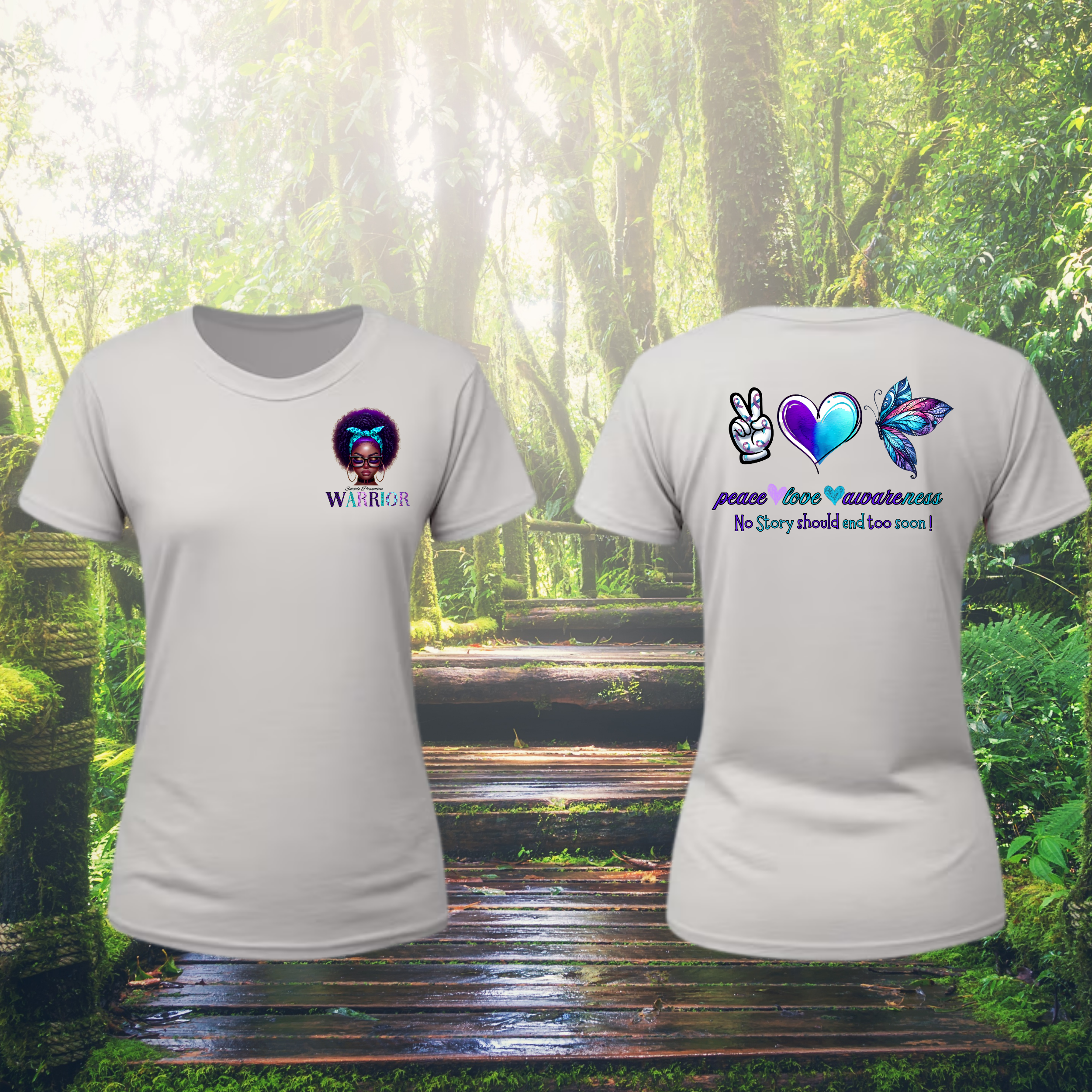 Empowering Warrior Tee - Peace & Awareness Design product thumbnail image Empowering Warrior Tee - Peace & Awareness Design product thumbnail image