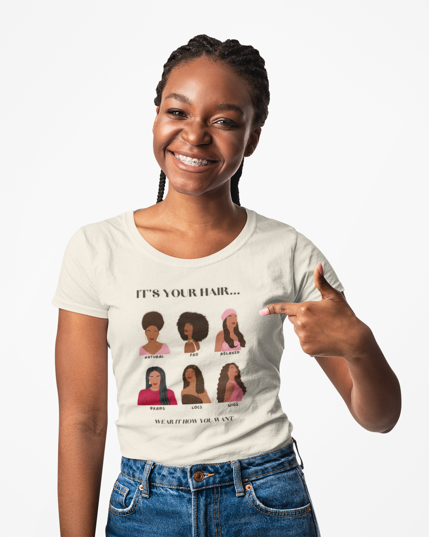 Graphic T-Shirt "It's Your Hair Wear it How You Want" Mood Shirt product thumbnail image