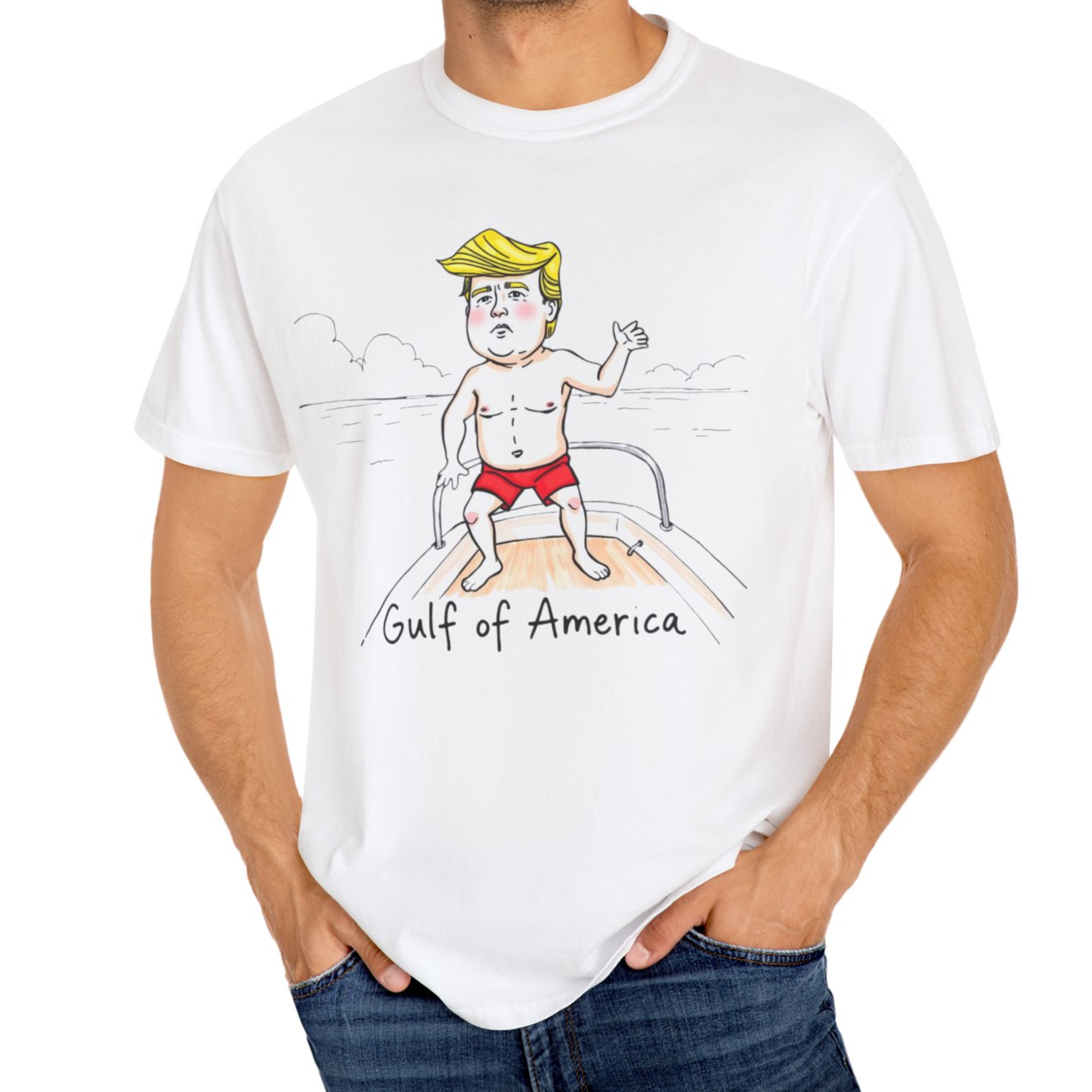 Gulf Of America Unisex Tee, Trump, Ocean Graphic T-shirt, Beach Vacation Shirt, Coastal Vibes Top, Summer Seaside Clothing product thumbnail image