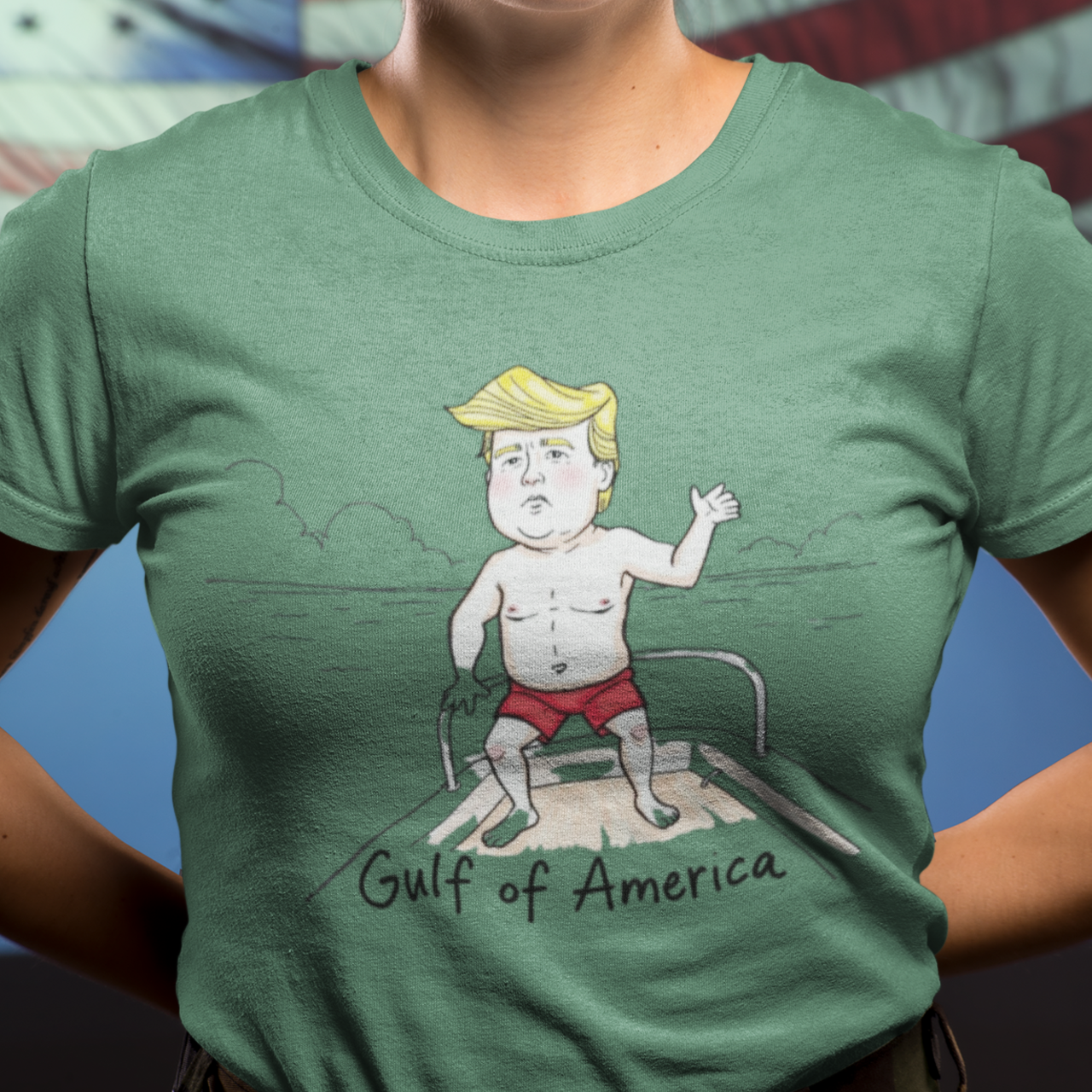 Gulf Of America Unisex Tee, Trump, Ocean Graphic T-shirt, Beach Vacation Shirt, Coastal Vibes Top, Summer Seaside Clothing product thumbnail image