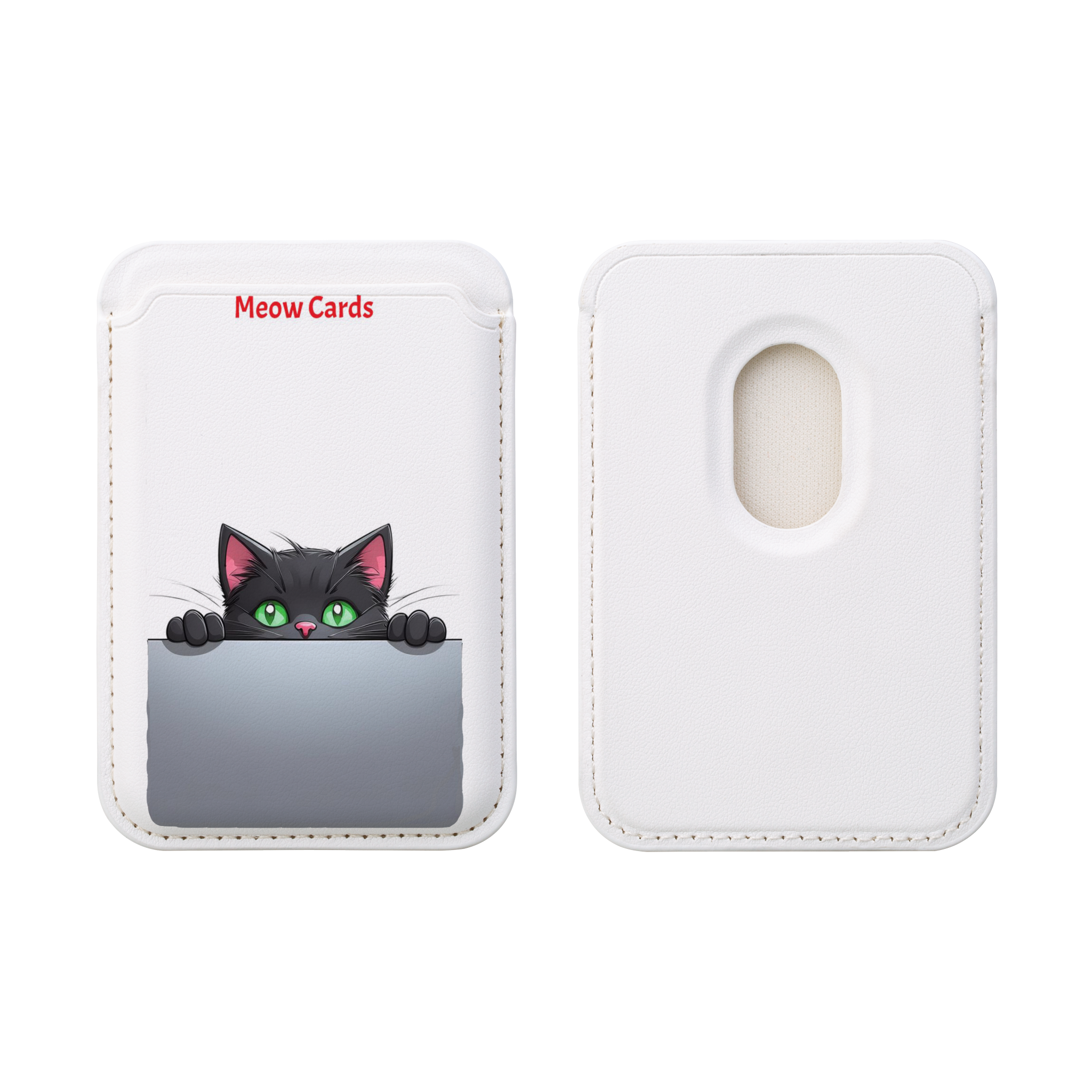 Peek-a-Boo with Style  | Vegan Wallet with Adorable Black Cat Design