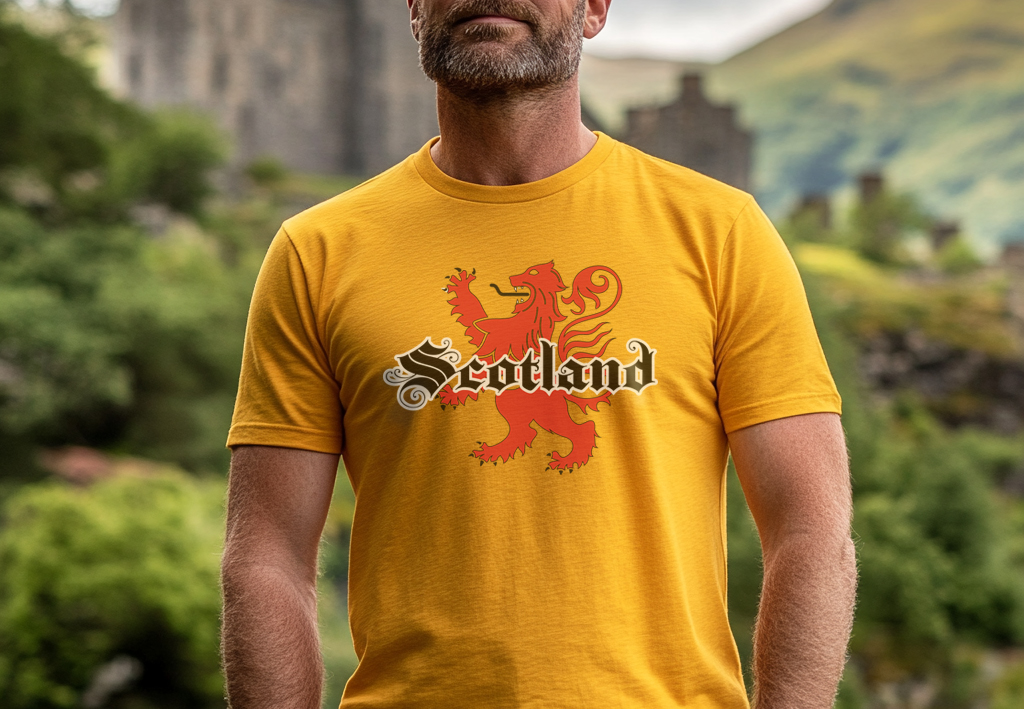 Scotland Rampant Lion T-shirt, Scottish Pride Tee, Celtic Symbol Shirt, Unisex Graphic Top, Scotland Gift, Heritage Apparel - Image 1 | Lily's Pad Studio