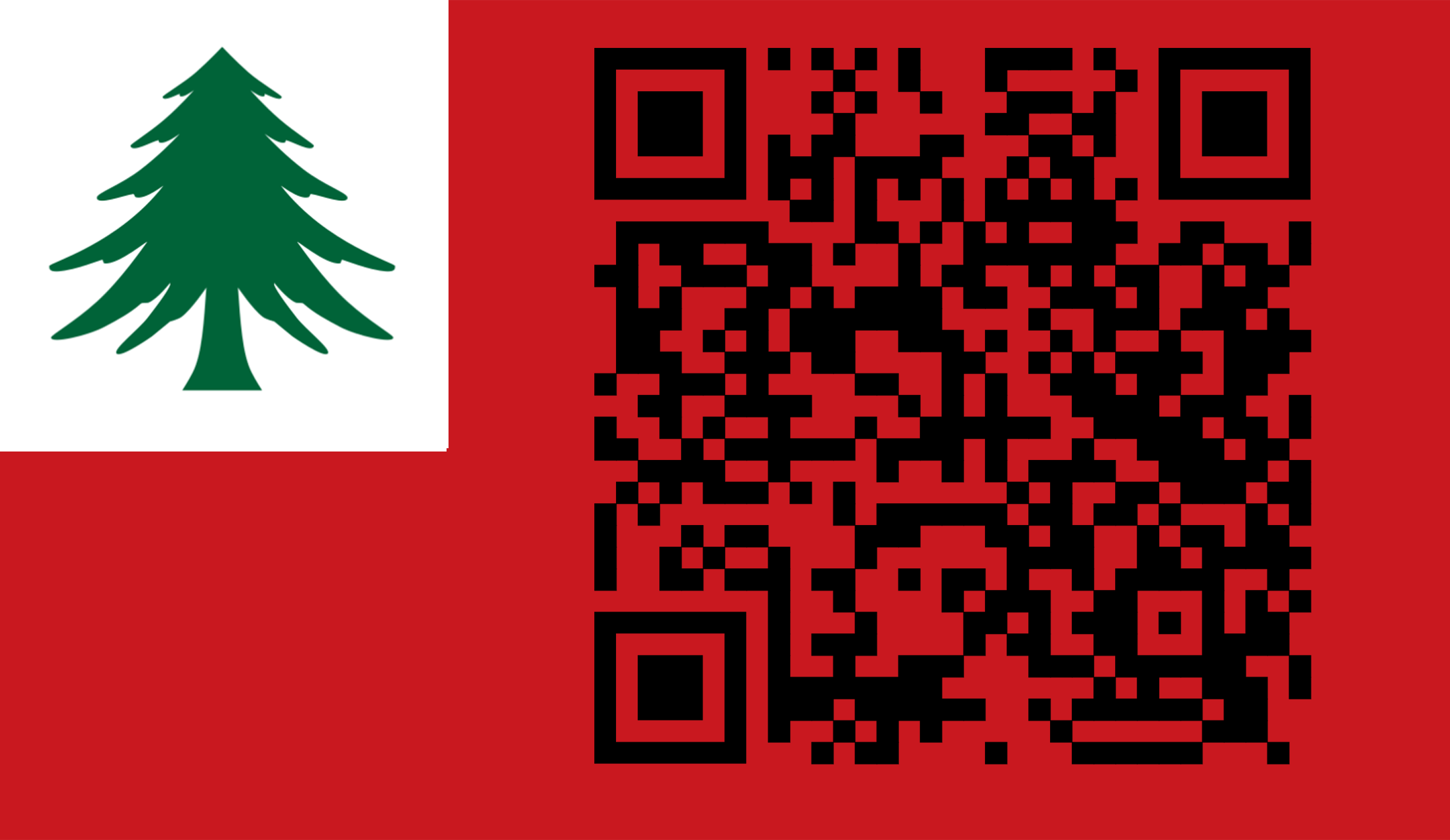 Pine Tree Flag Sticker Sheet w/ QR Code Pine Tree Flag Sticker Sheet w/ QR Code