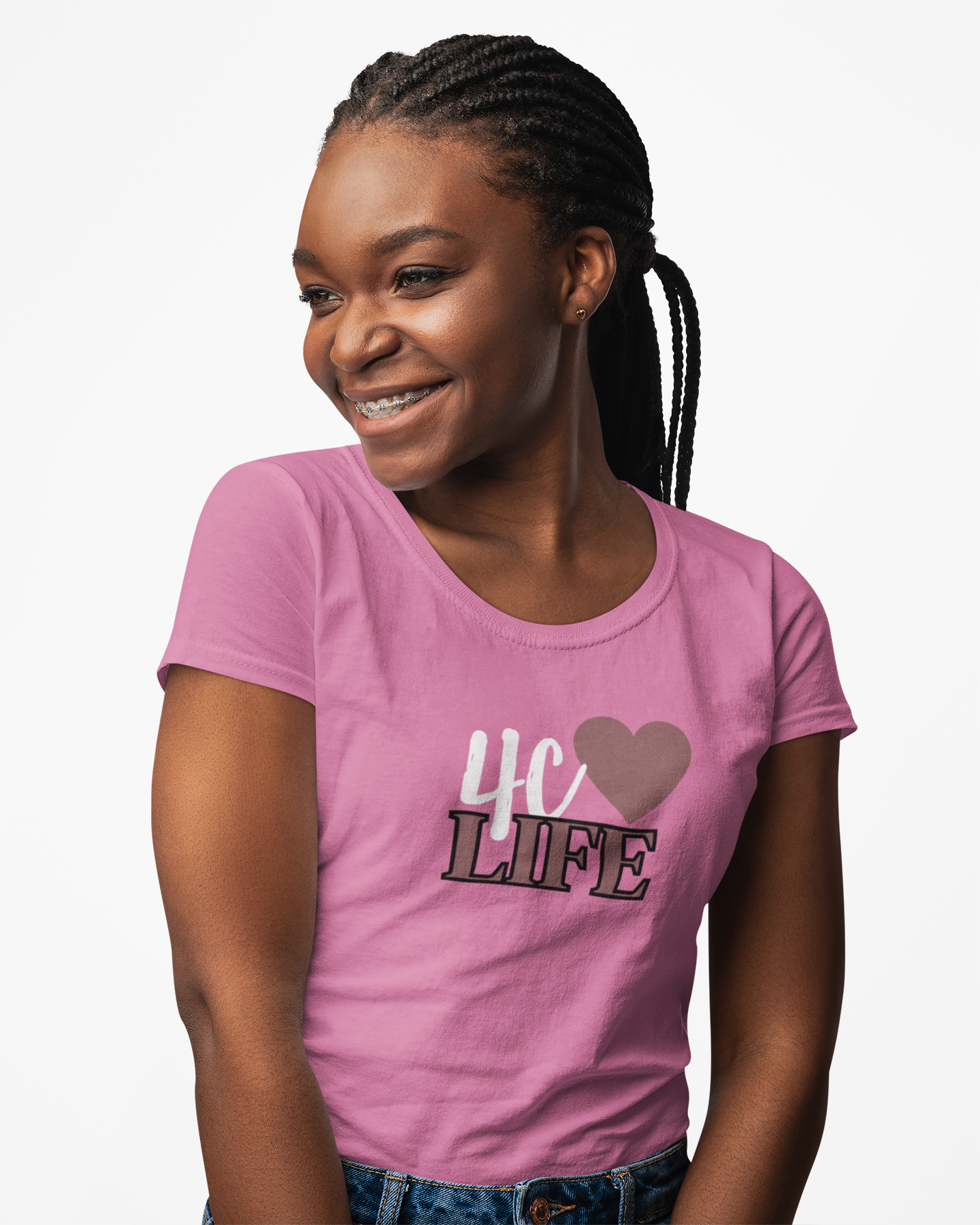 "4c Life" Custom Graphic T-Shirt for Natural 4c Curls Hairstyles product thumbnail image "4c Life" Custom Graphic T-Shirt for Natural 4c Curls Hairstyles product thumbnail image