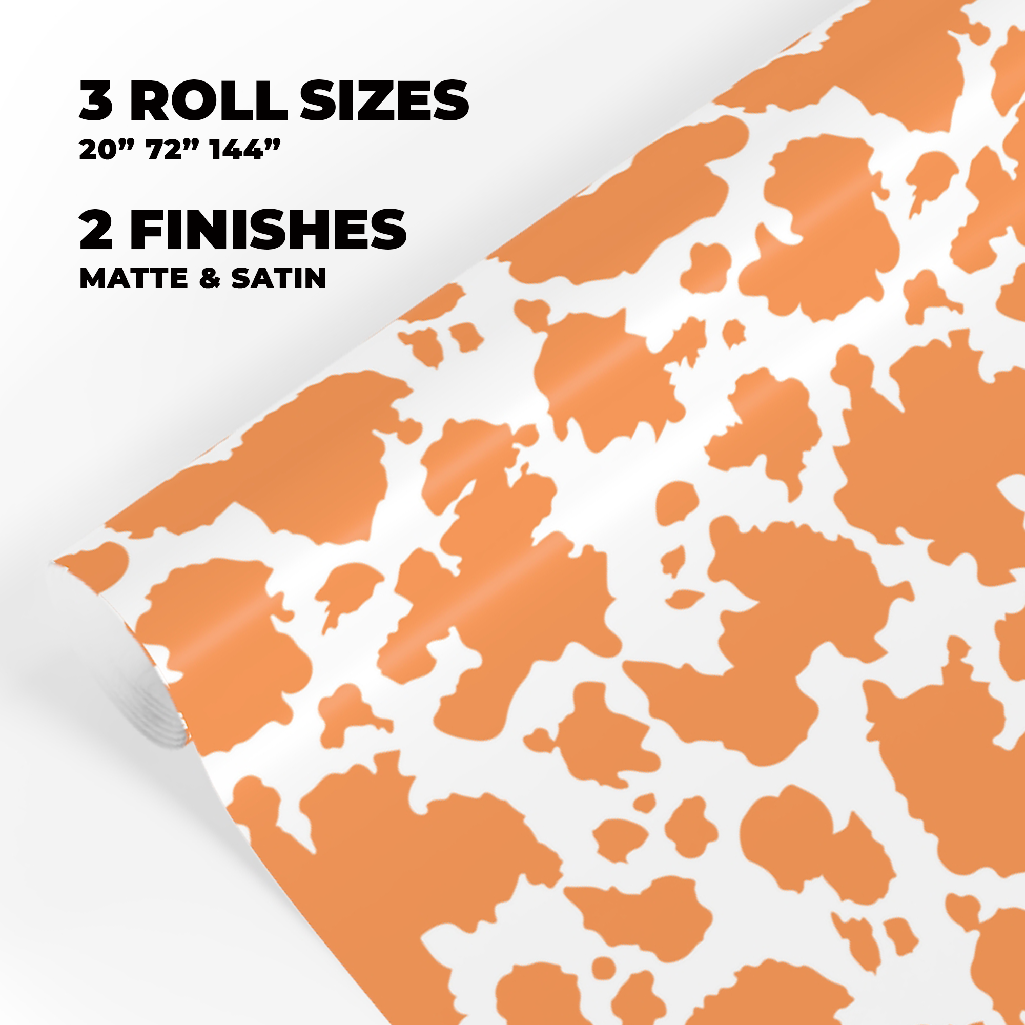 Cow Print Gift Wrap in Clementine product thumbnail image Cow Print Gift Wrap in Clementine product thumbnail image