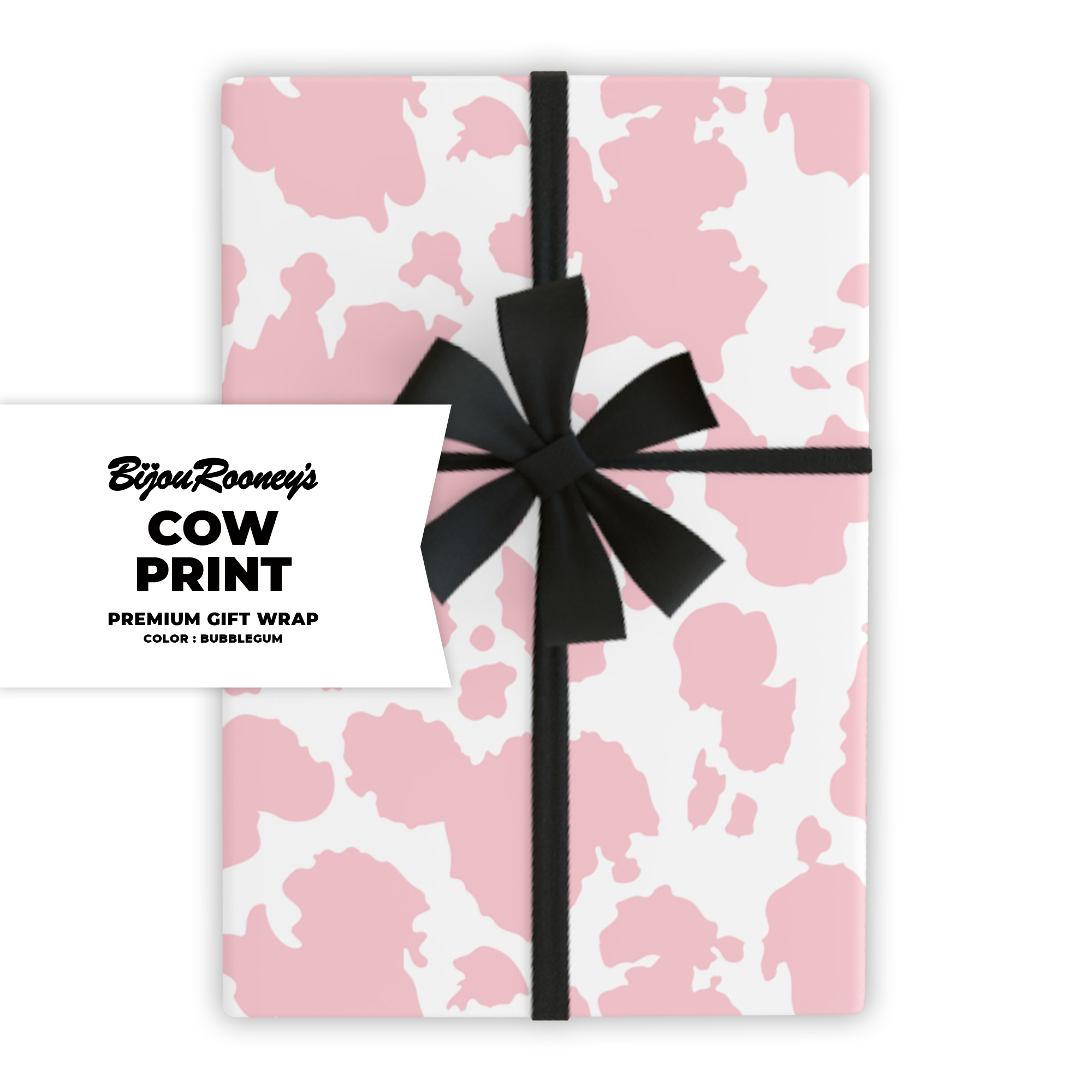 Cow Print Gift Wrap in Bubblegum