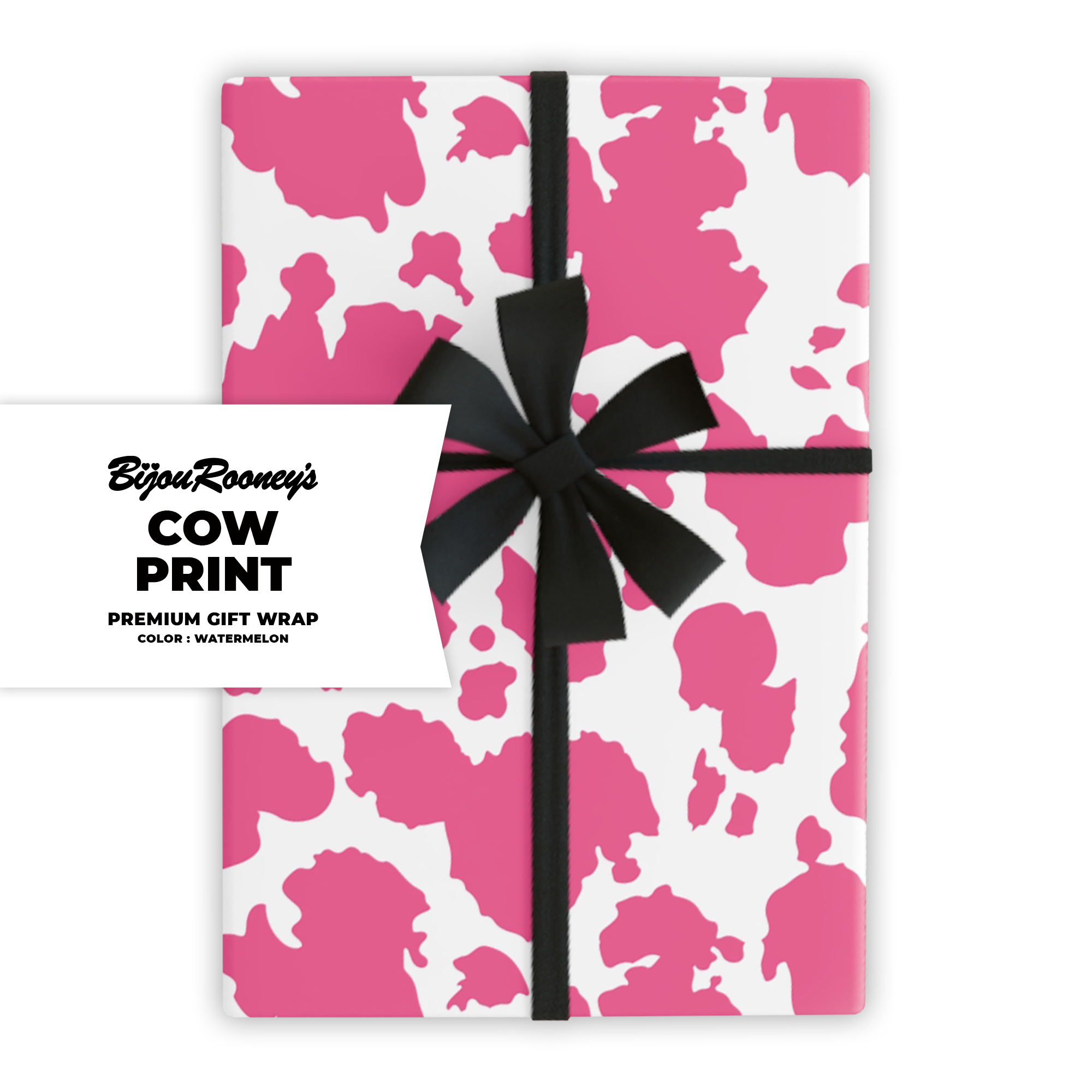 Cow Print Gift Wrap in Watermelon product thumbnail image Cow Print Gift Wrap in Watermelon product thumbnail image