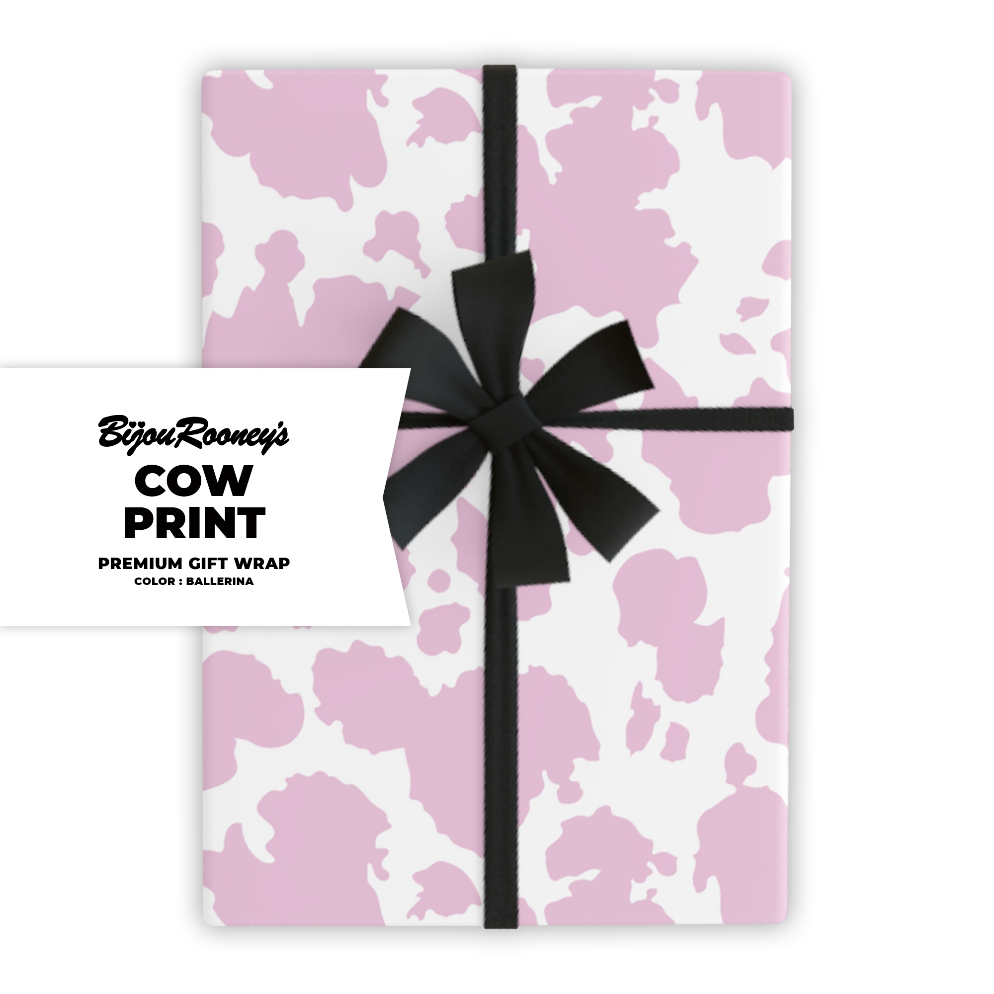 Cow Print Gift Wrap in Ballerina