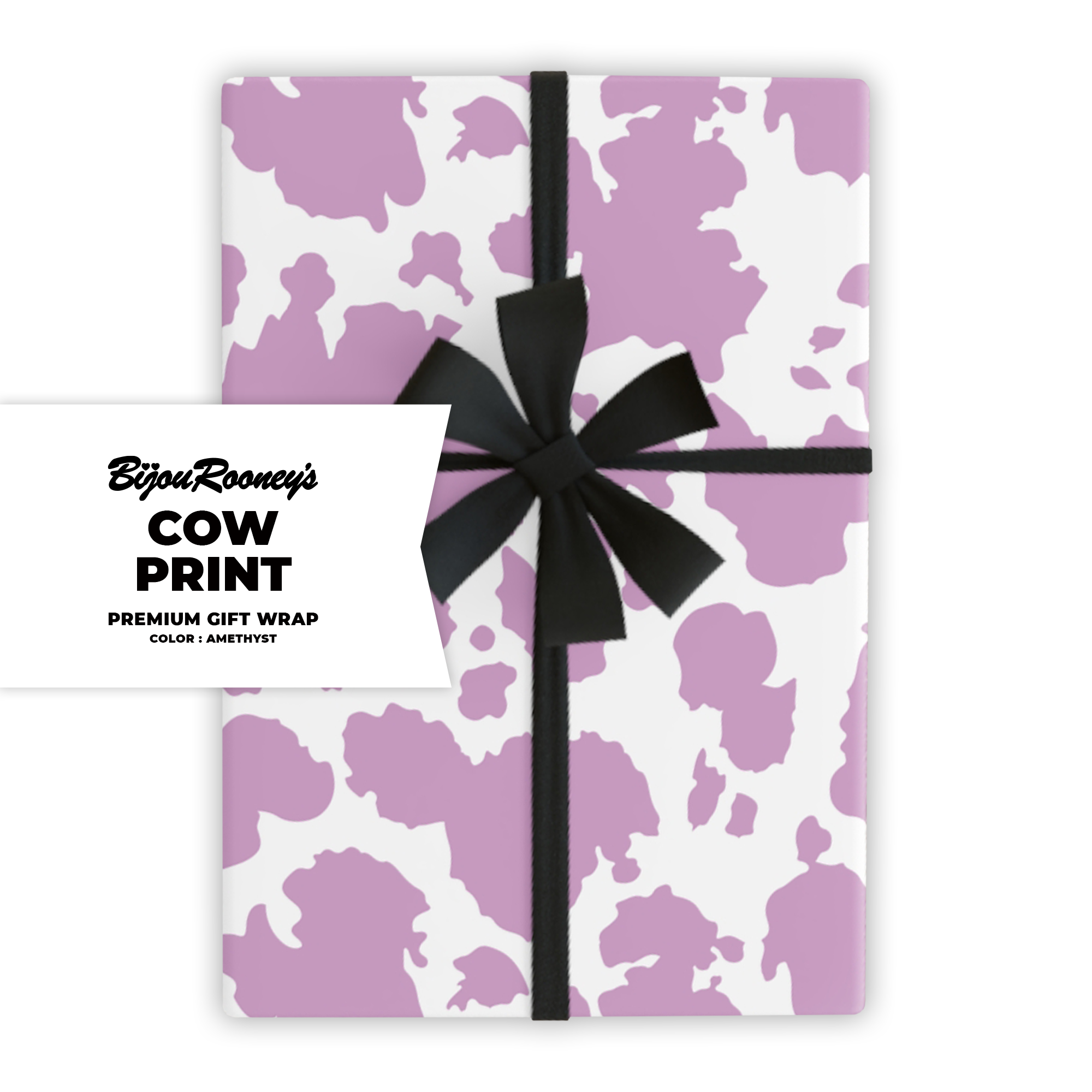 Cow Print Gift Wrap in Amethyst