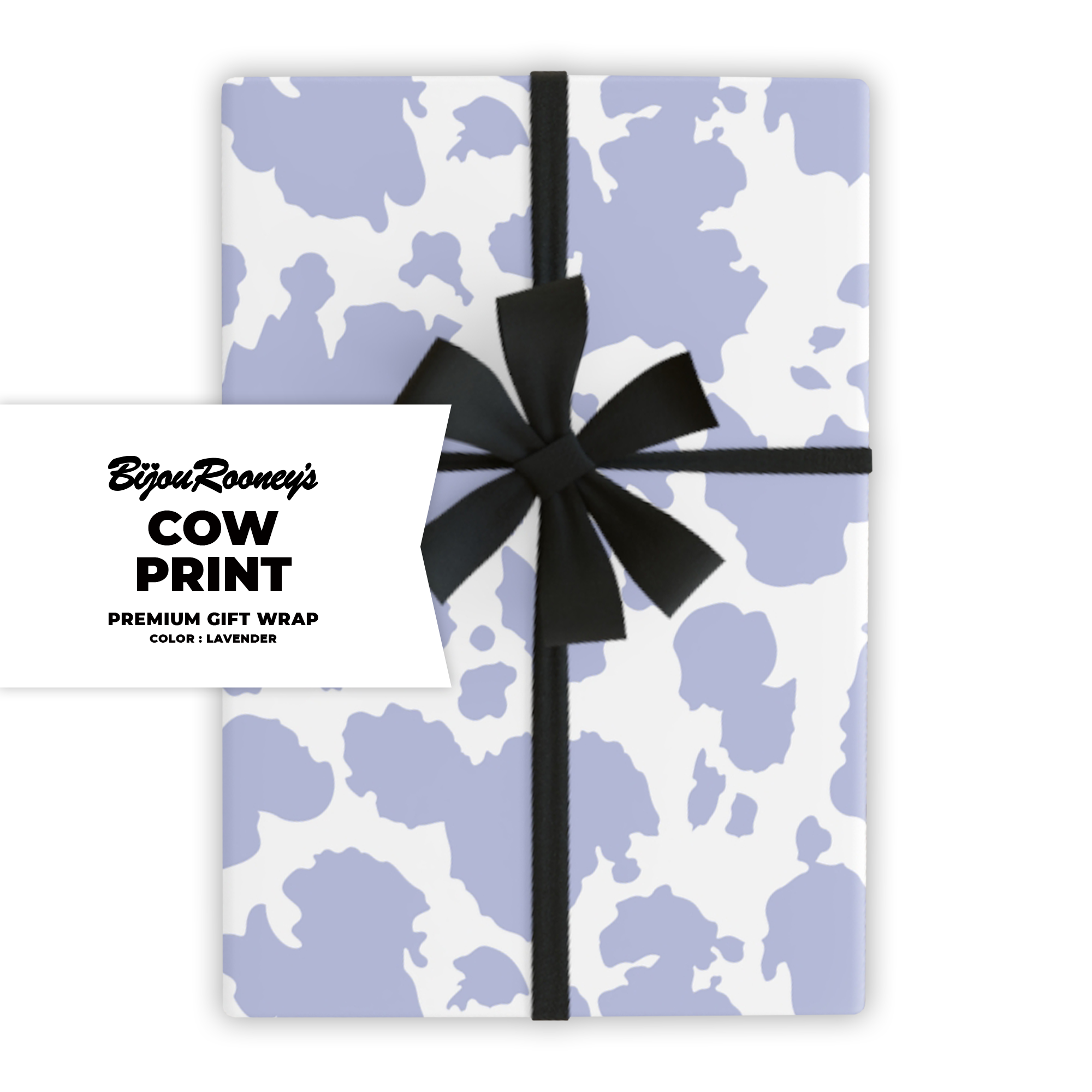 Cow Print Gift Wrap in Lavender