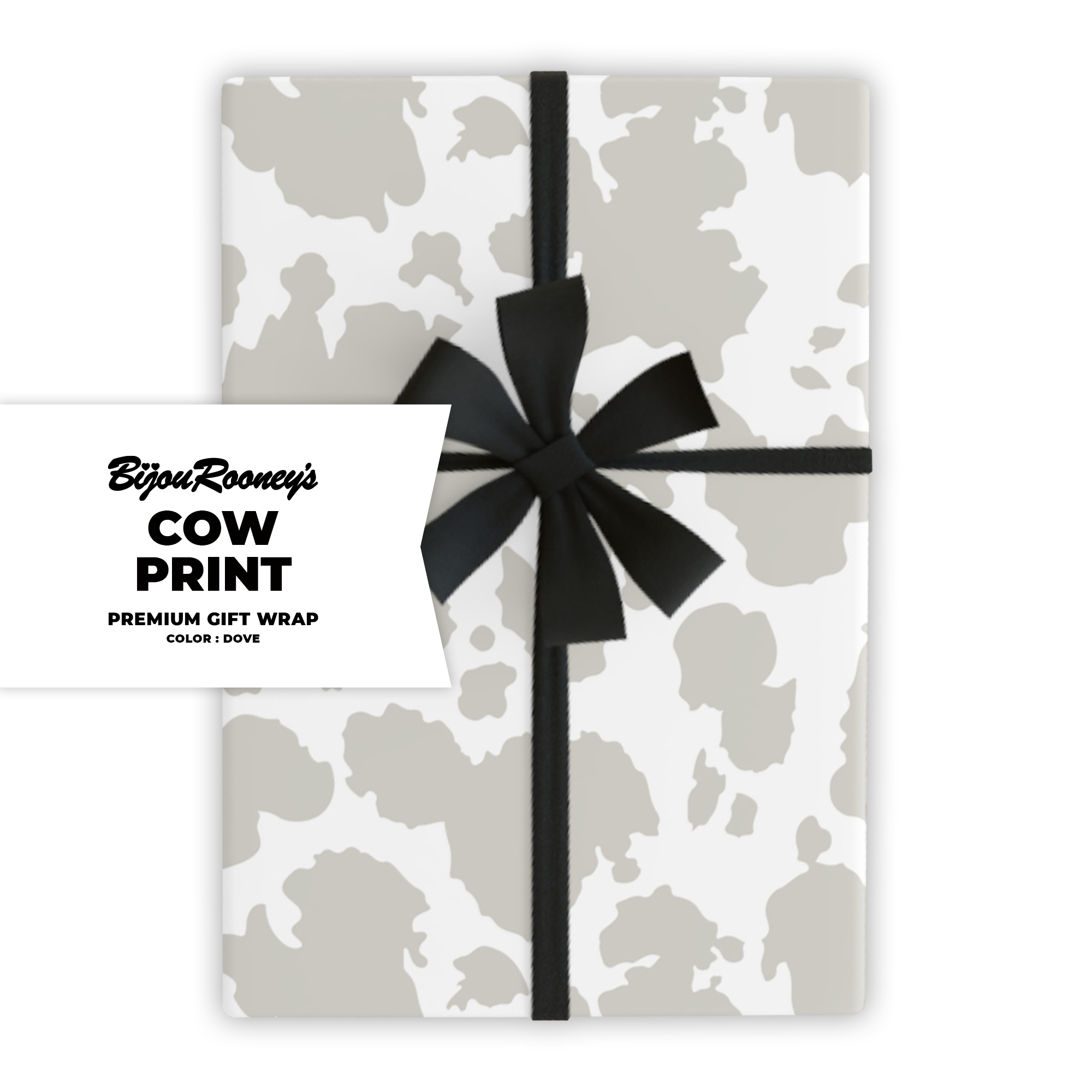 Cow Print Gift Wrap in Dove
