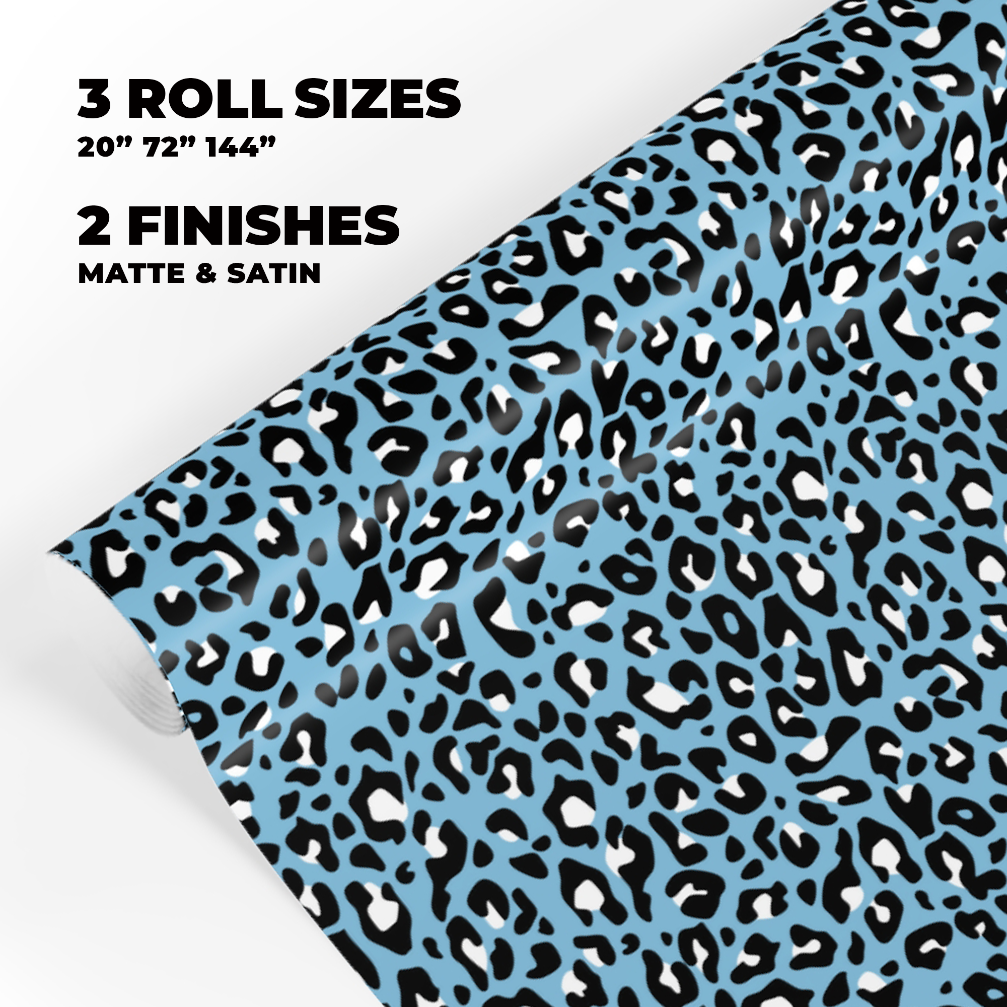 Leopard Print Gift Wrap in Cornflower product thumbnail image Leopard Print Gift Wrap in Cornflower product thumbnail image
