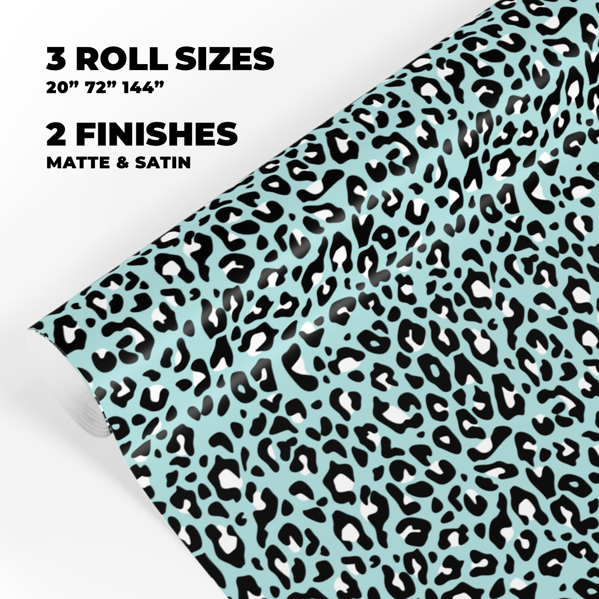 Leopard Print Gift Wrap in Sky product thumbnail image Leopard Print Gift Wrap in Sky product thumbnail image