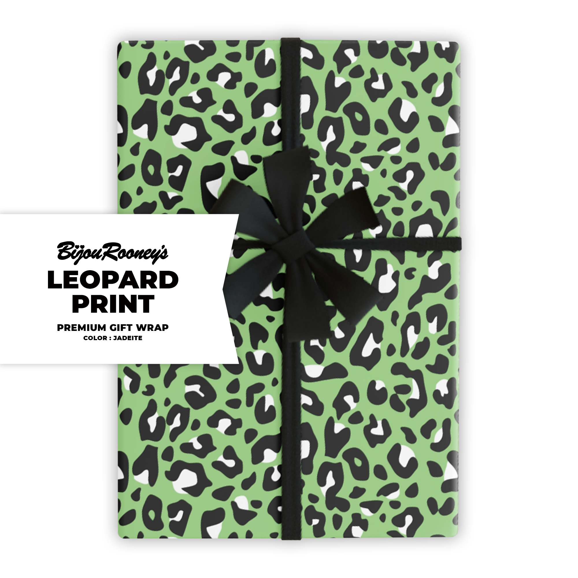 Leopard Print Gift Wrap in Jadeite product thumbnail image Leopard Print Gift Wrap in Jadeite product thumbnail image