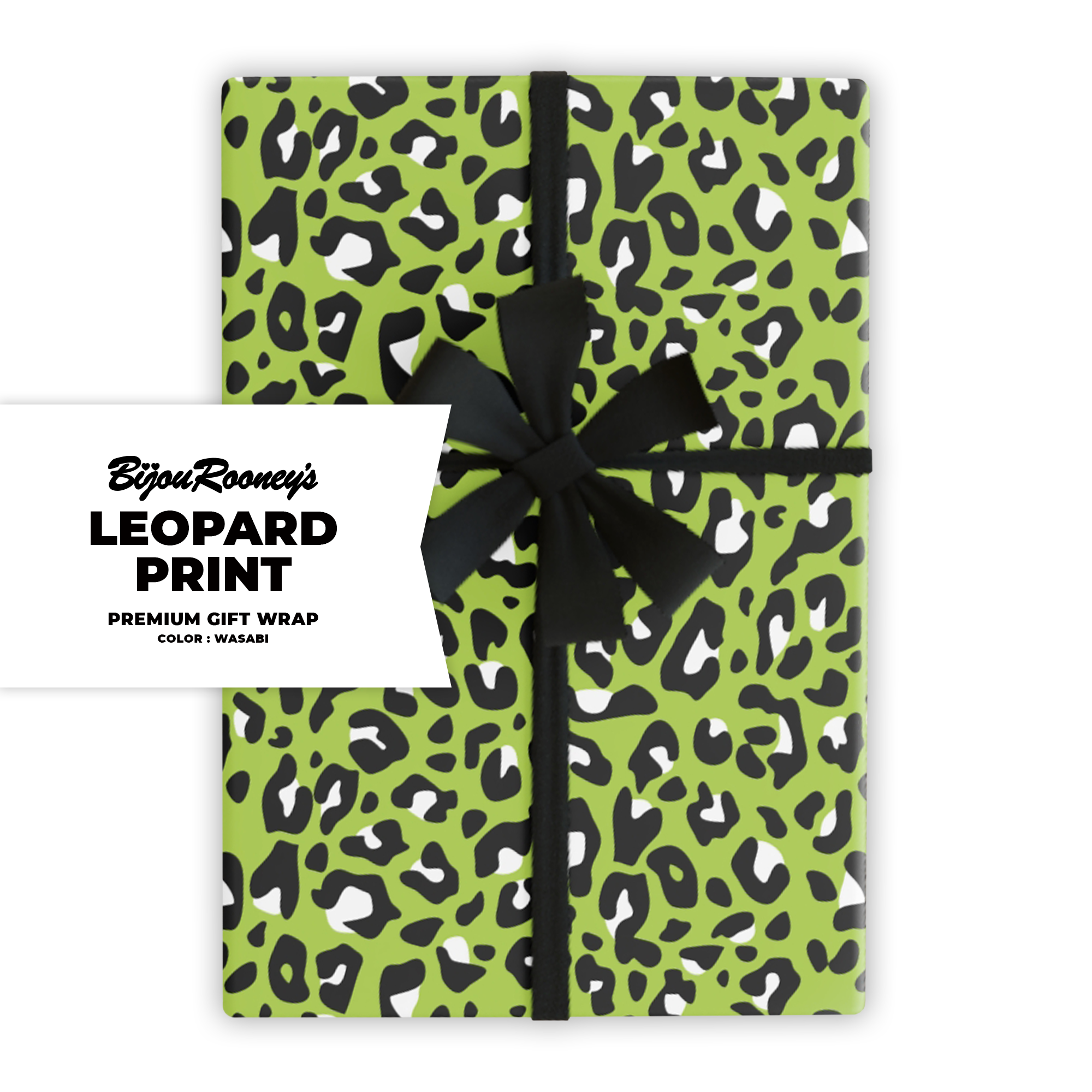 Leopard Print Gift Wrap in Wasabi product thumbnail image Leopard Print Gift Wrap in Wasabi product thumbnail image