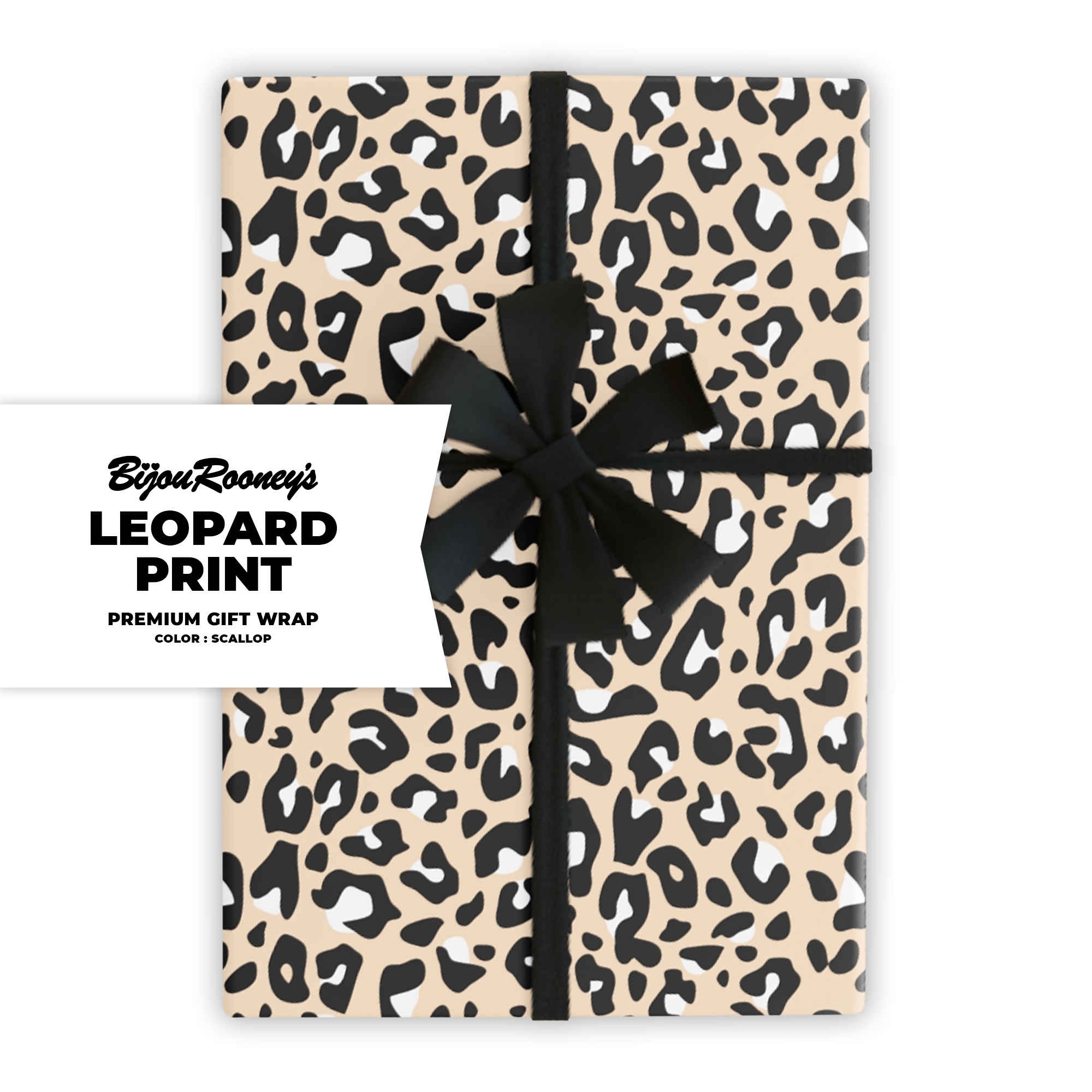 Leopard Print Gift Wrap in Scallop product thumbnail image Leopard Print Gift Wrap in Scallop product thumbnail image