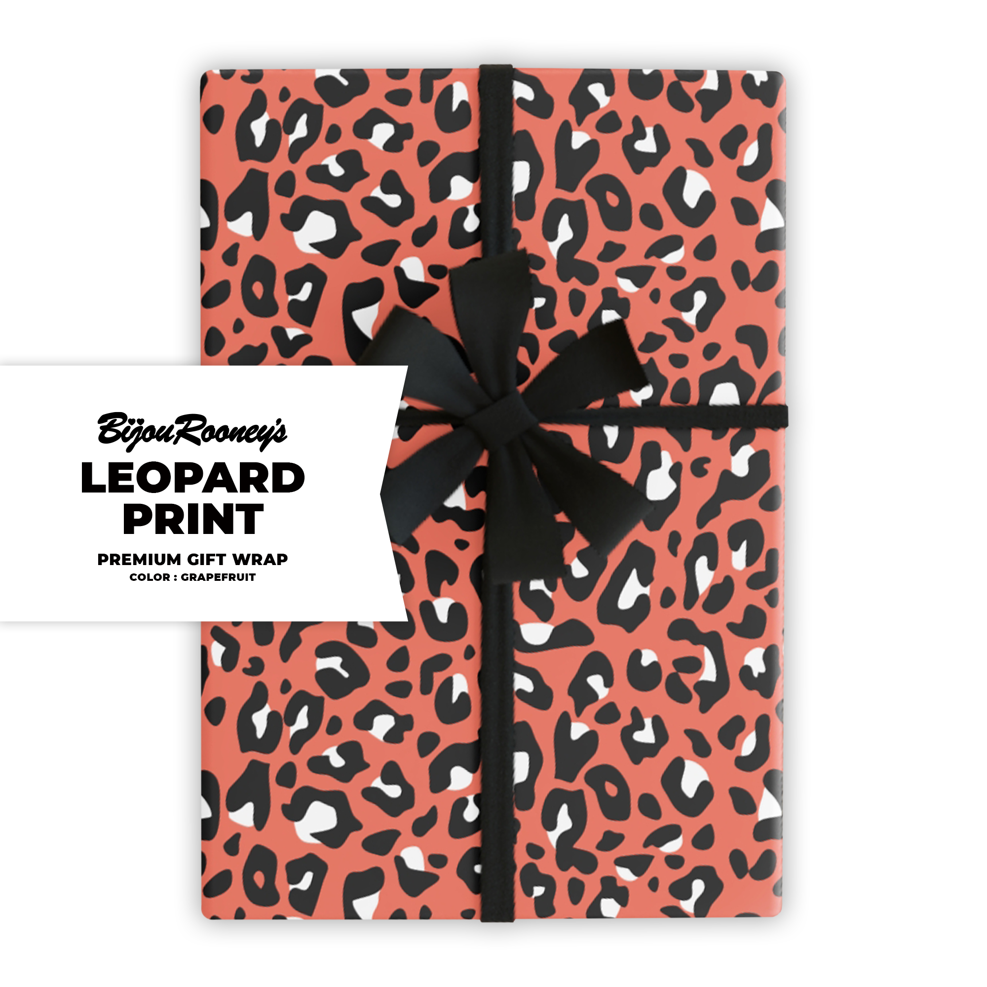 Leopard Print Gift Wrap in Grapefruit product thumbnail image Leopard Print Gift Wrap in Grapefruit product thumbnail image