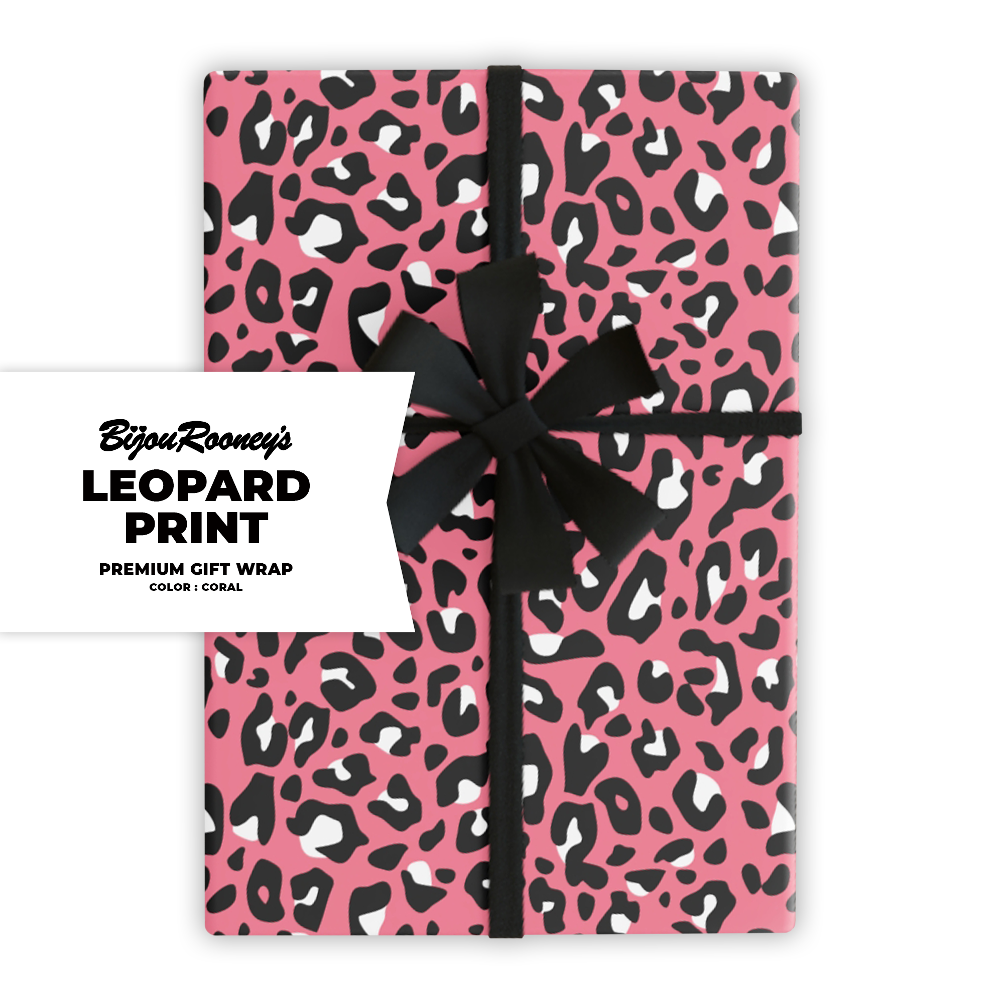 Leopard Print Gift Wrap in Coral product thumbnail image Leopard Print Gift Wrap in Coral product thumbnail image
