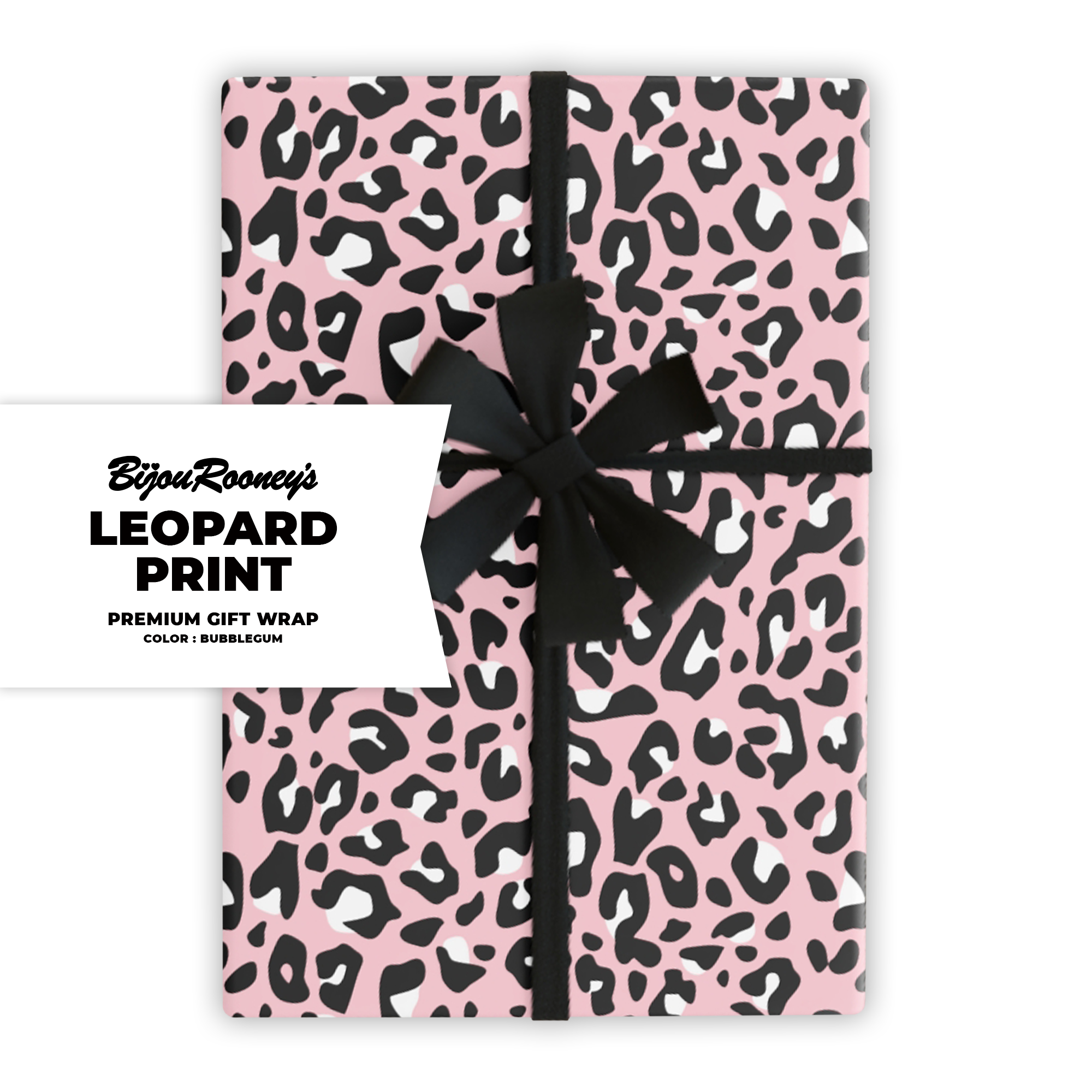 Leopard Print Gift Wrap in Bubblegum product thumbnail image Leopard Print Gift Wrap in Bubblegum product thumbnail image