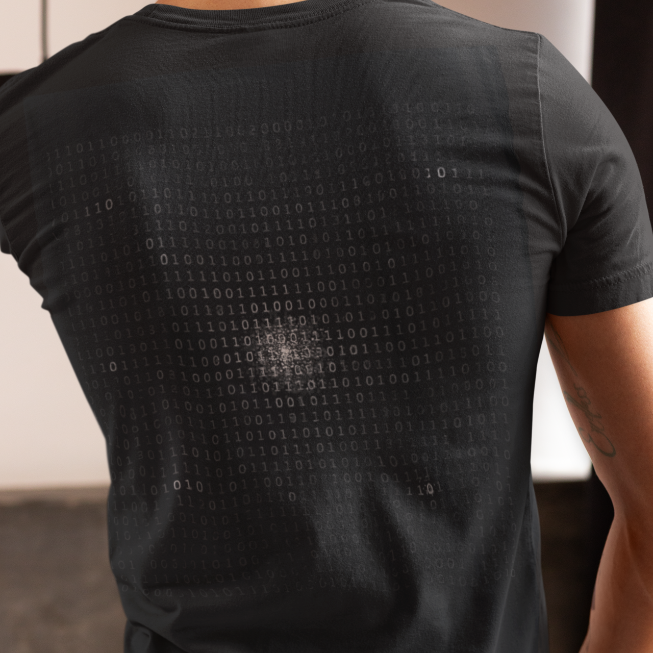 Space Cosmic Unisex T-shirt, Binary Code Graphic Tee, Celestial Shirt, Astronomical Clothing, Galaxy Theme Top product thumbnail image