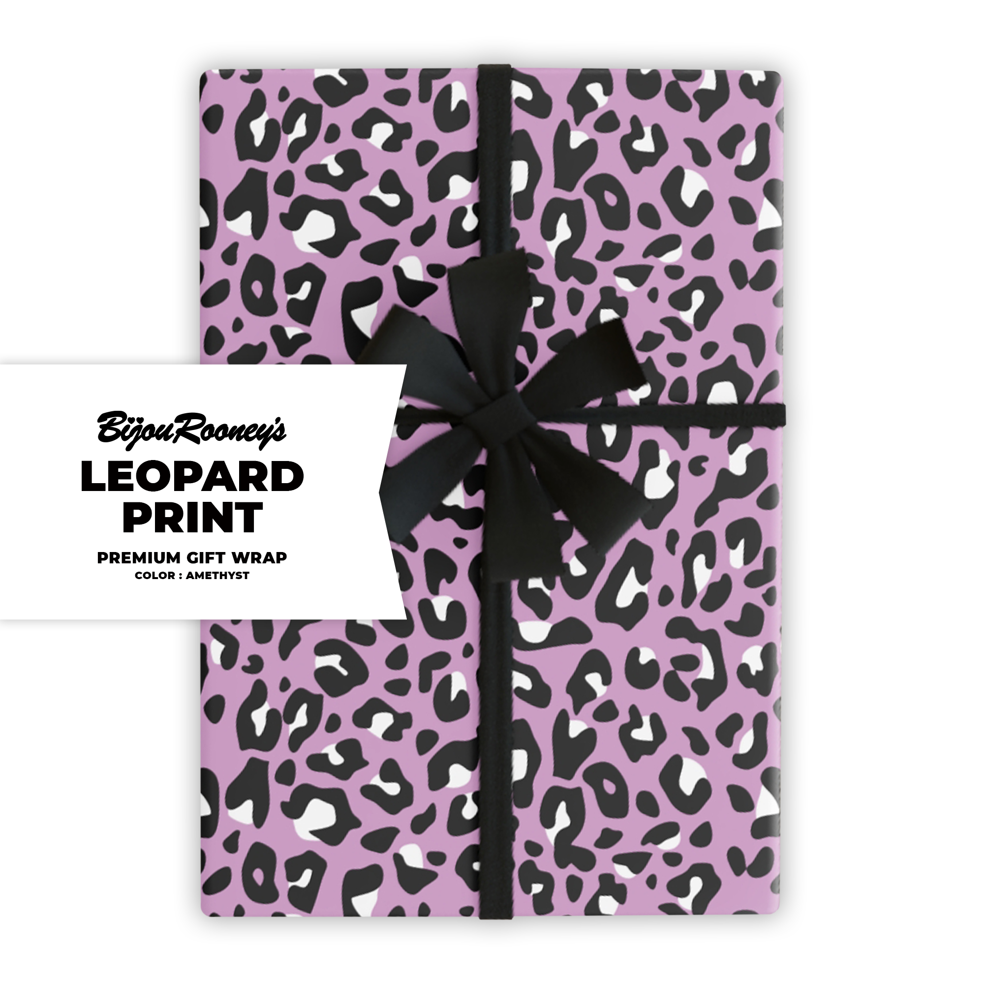 Leopard Print Gift Wrap in Amethyst product thumbnail image Leopard Print Gift Wrap in Amethyst product thumbnail image