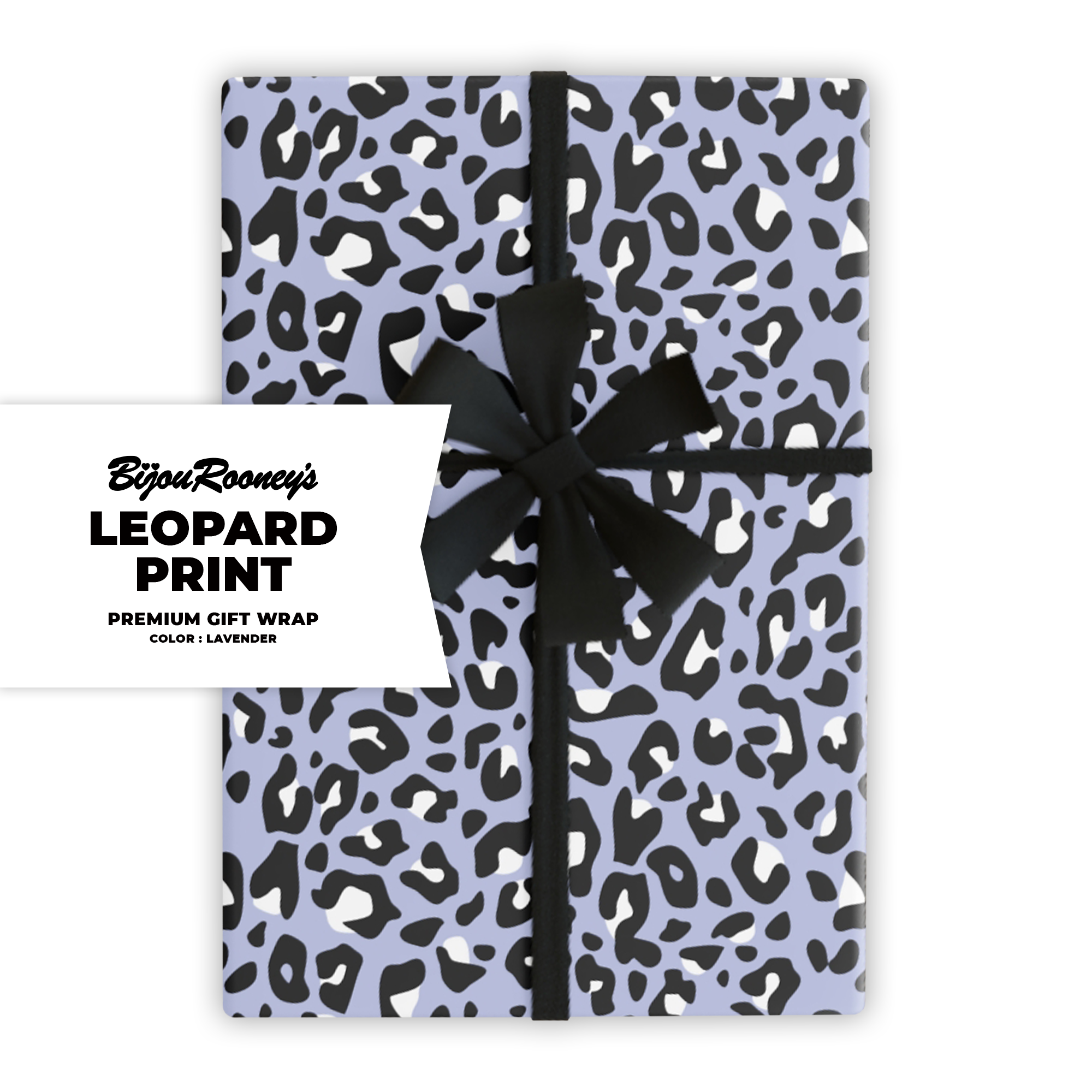 Leopard Print Gift Wrap in Lavender product thumbnail image Leopard Print Gift Wrap in Lavender product thumbnail image