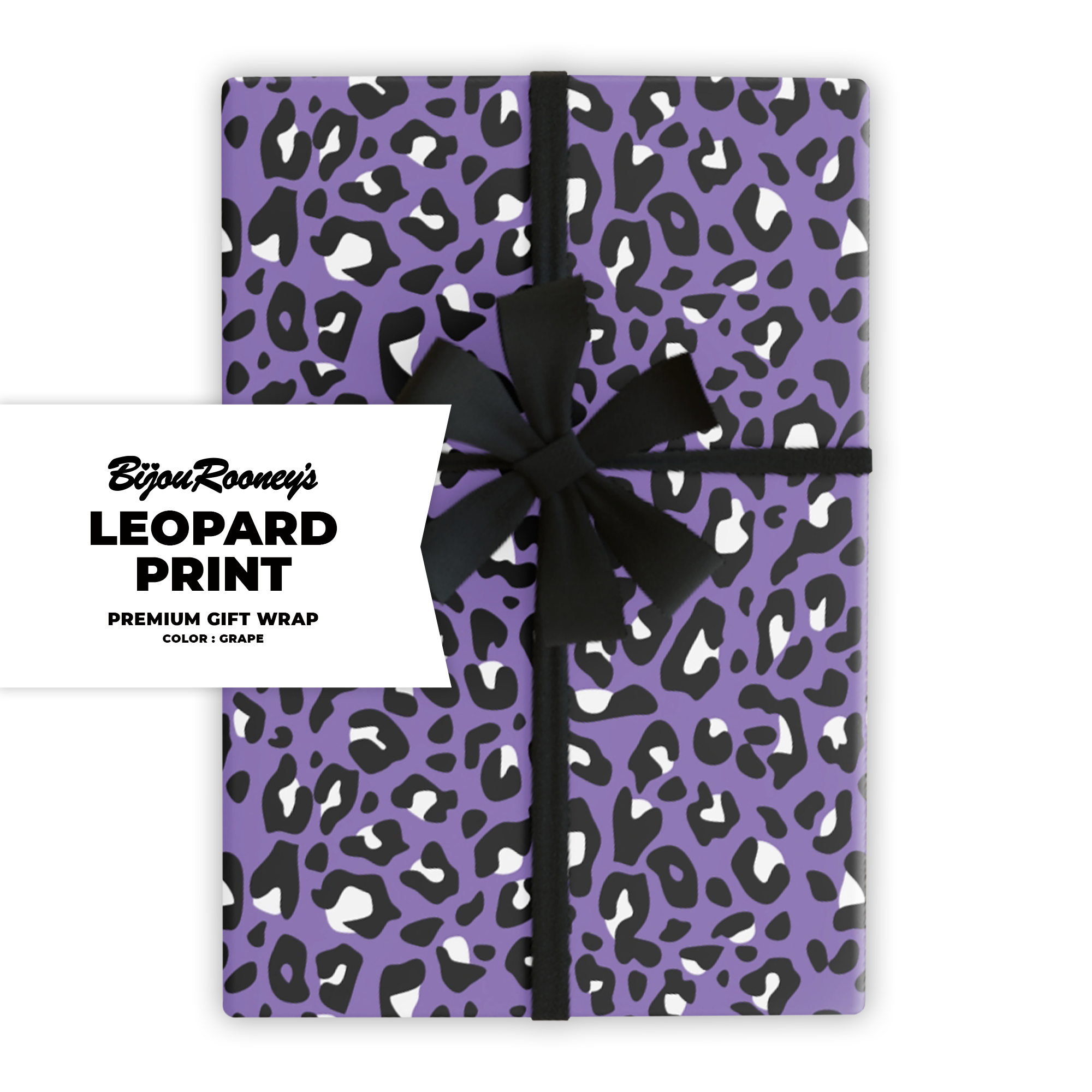 Leopard Print Gift Wrap in Grape product thumbnail image Leopard Print Gift Wrap in Grape product thumbnail image